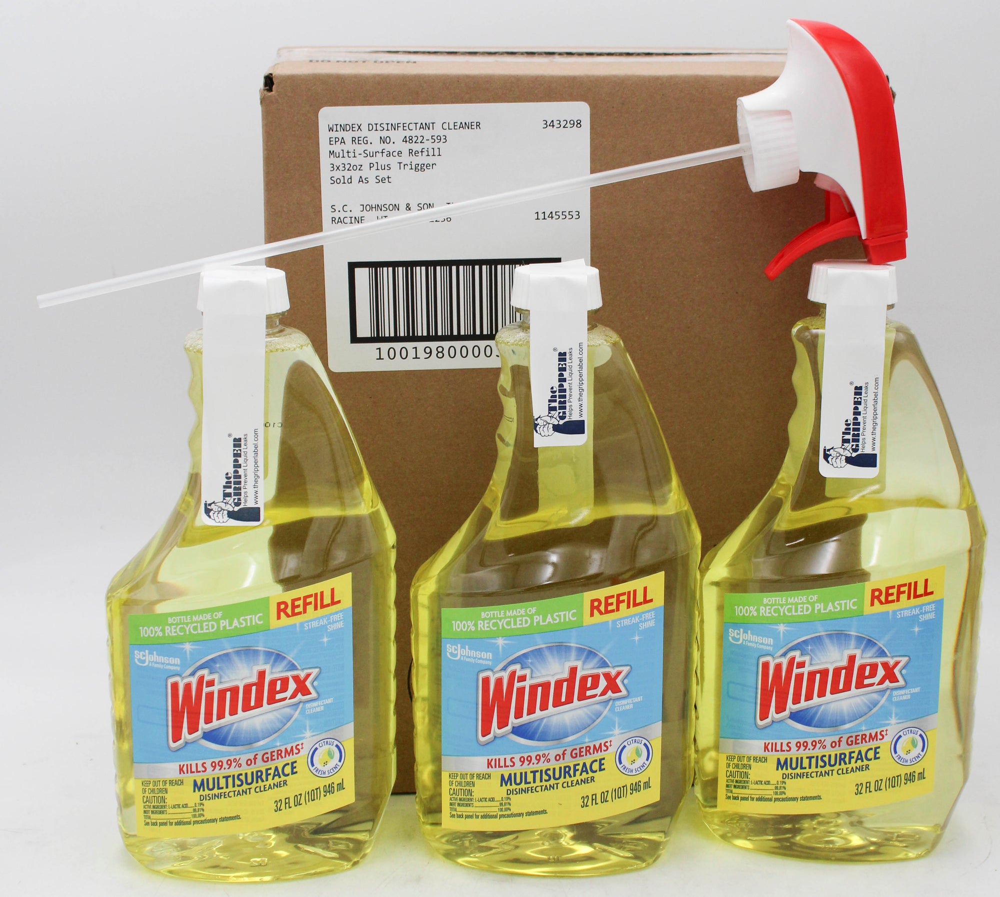 WINDEX MULTI SURFACE DISINFECTANT CLEANER  32oz 3 PACK AND 1 TRIGGER US