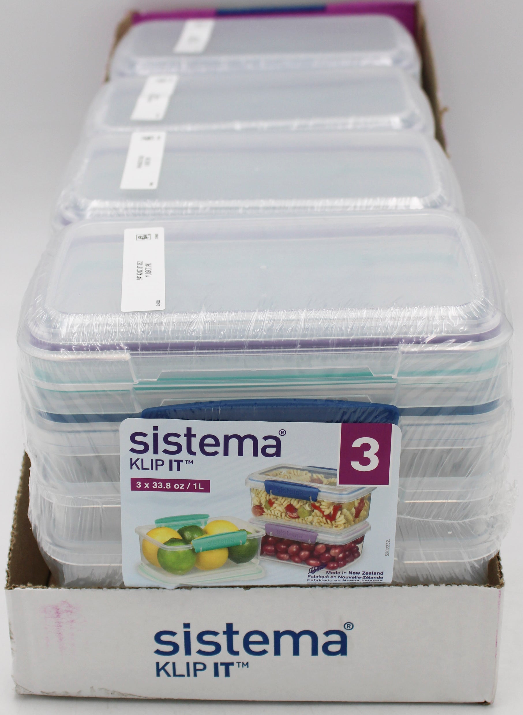 3CT Sistema, Klip It - Food Storage Containers -33.8 Ounce NI