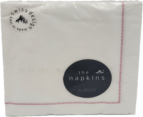 THE NAPKINS 40x40cm 50CT HEMSTITCH RED