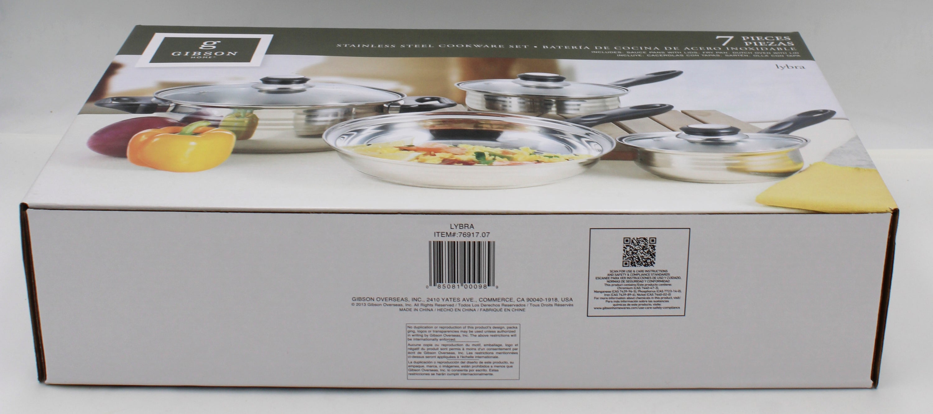 GIBSON HOME STAINLESS STEEL COOKWARE SET - LYBRA 7pc NI