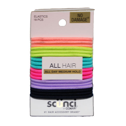 CONAIR SCUNCI HAIR ELASTICS 18PC MULTI COLOR NI