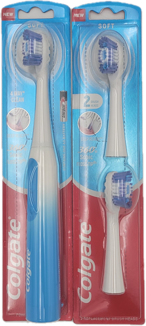 COLGATE ADULT SONIC FLOSS TIP + REFILL BRUSH HEADS SOFT 2CT NI