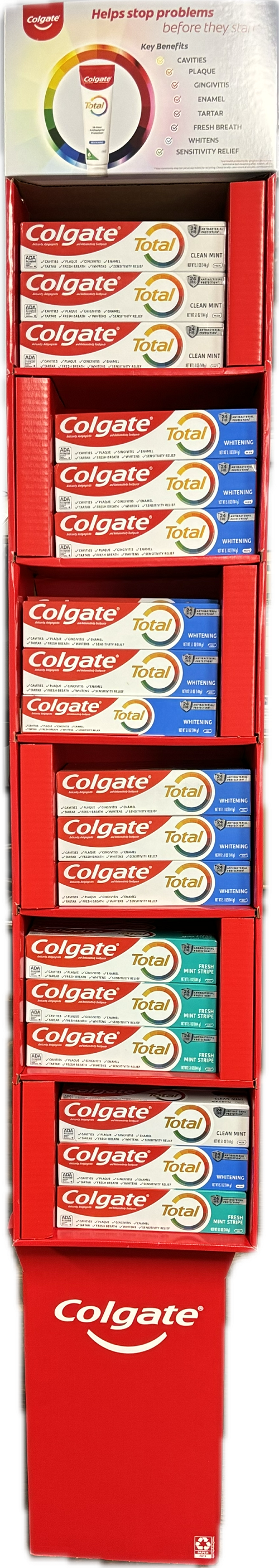 COLGATE TOTAL MIXED TOOTHPASTE DISPLAY 5.1oz NI