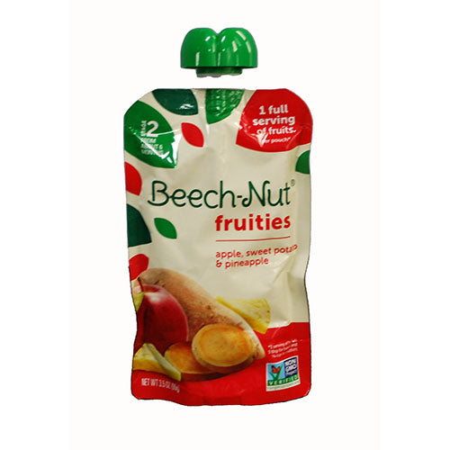 BEECH NUT FRUITIES POUCH 3.5OZ- APPLE SWEET POTATO,PINEAPPLE EXP 6/24 NI