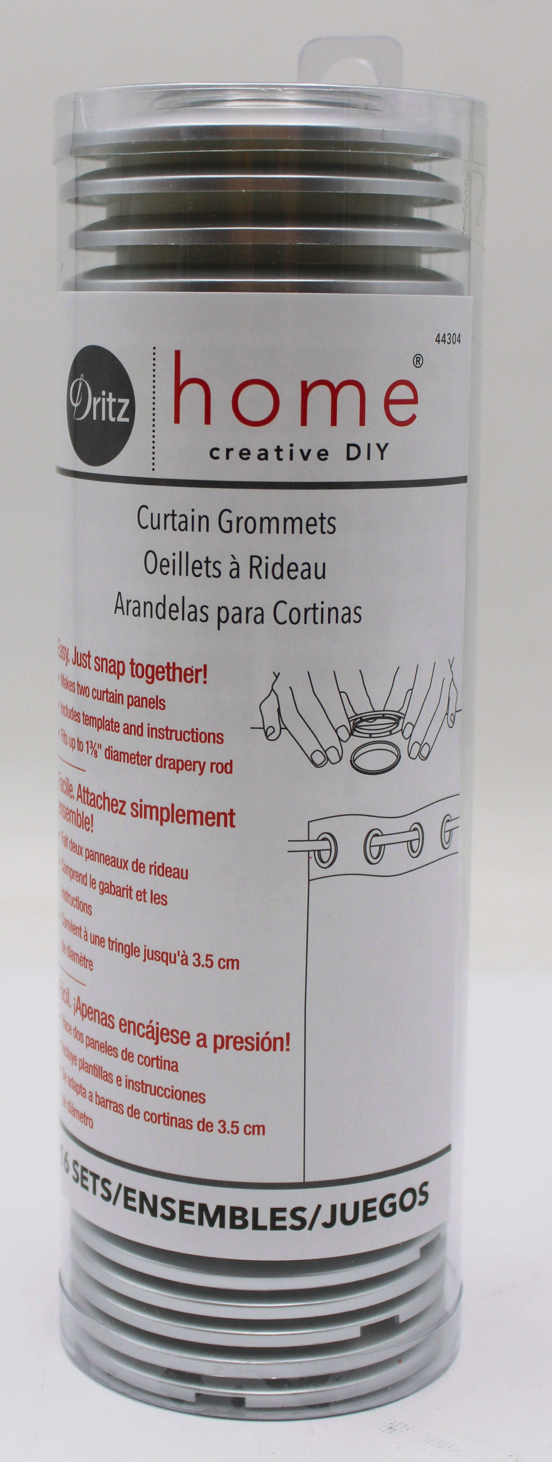16CT DRITZ ANTIQUE CURTAIN GROMMETS - SILVER