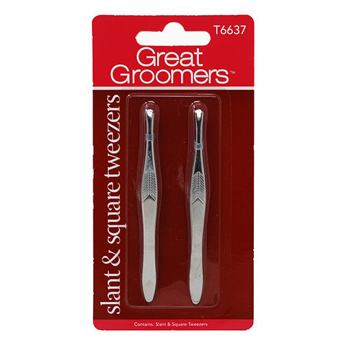 COTY GREAT GROOMER TWEEZER SET 2PC-SLANT/SQUARE