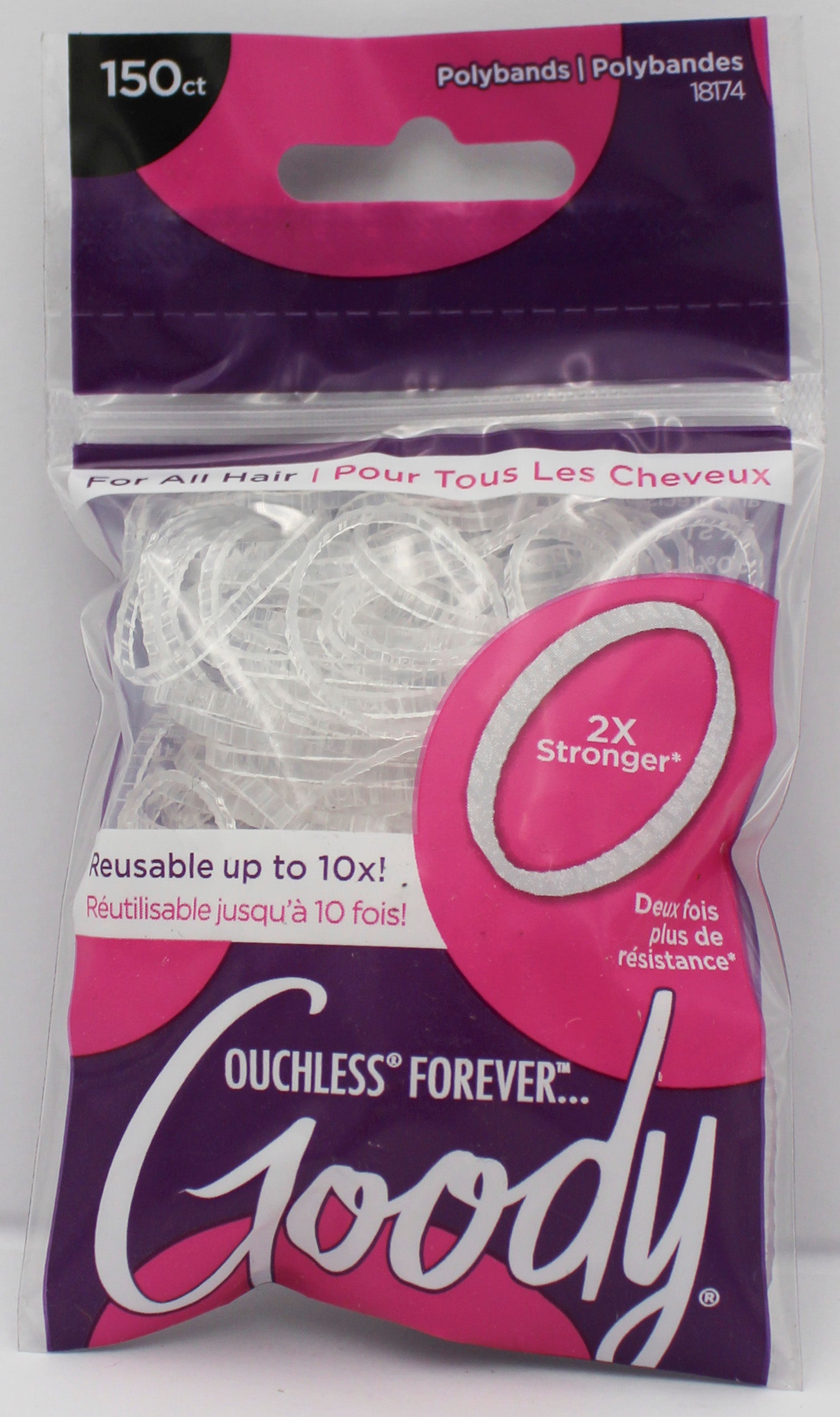 GOODY 150ct POLYBANDS CLEAR-NI