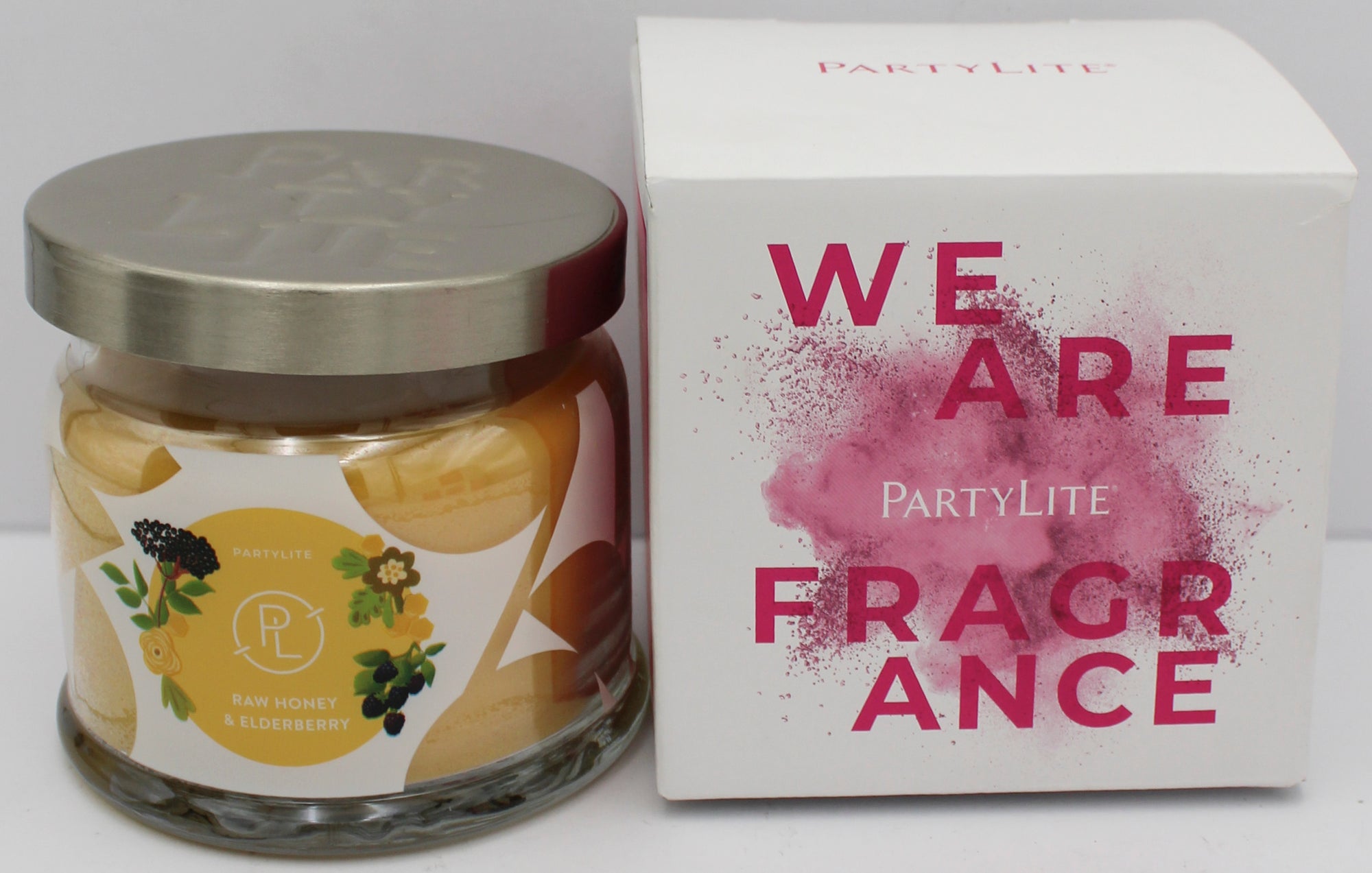 PARTYLITE RAW HONEY & ELDERBERRY 3-WICK JAR CANDLE 13.2oz