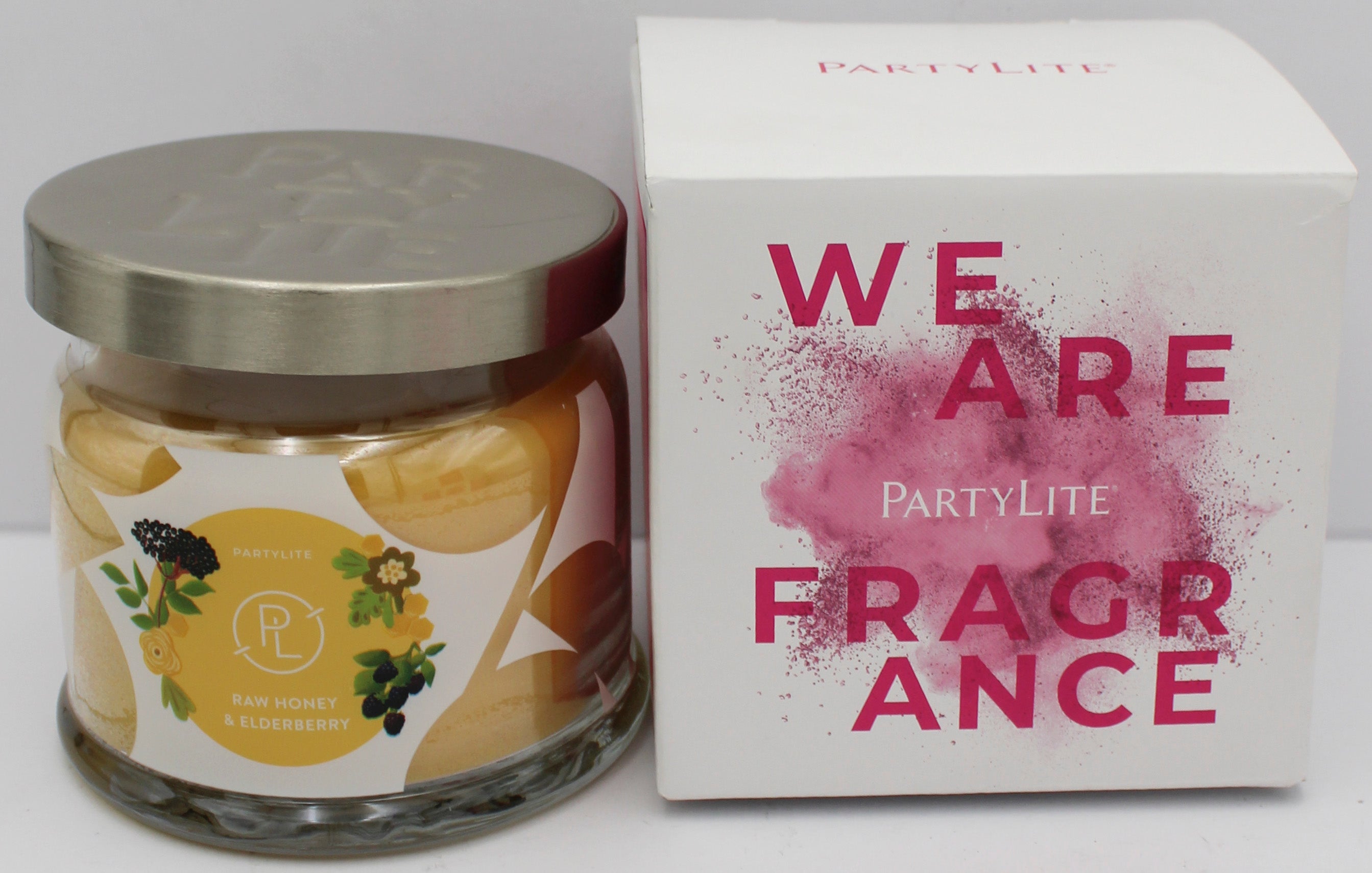PARTYLITE RAW HONEY & ELDERBERRY 3-WICK JAR CANDLE 13.2oz