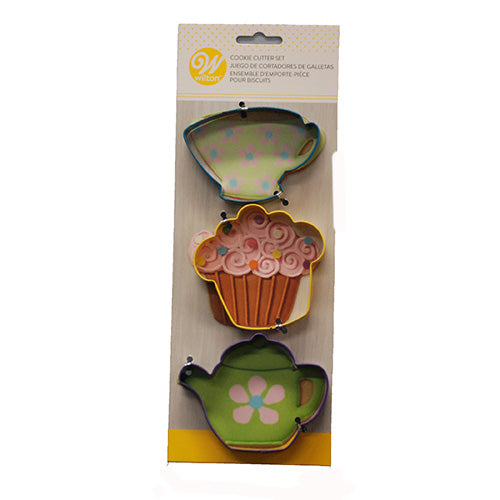 WILTON COOKIE CUTTER SET TEA PARTY 3CT