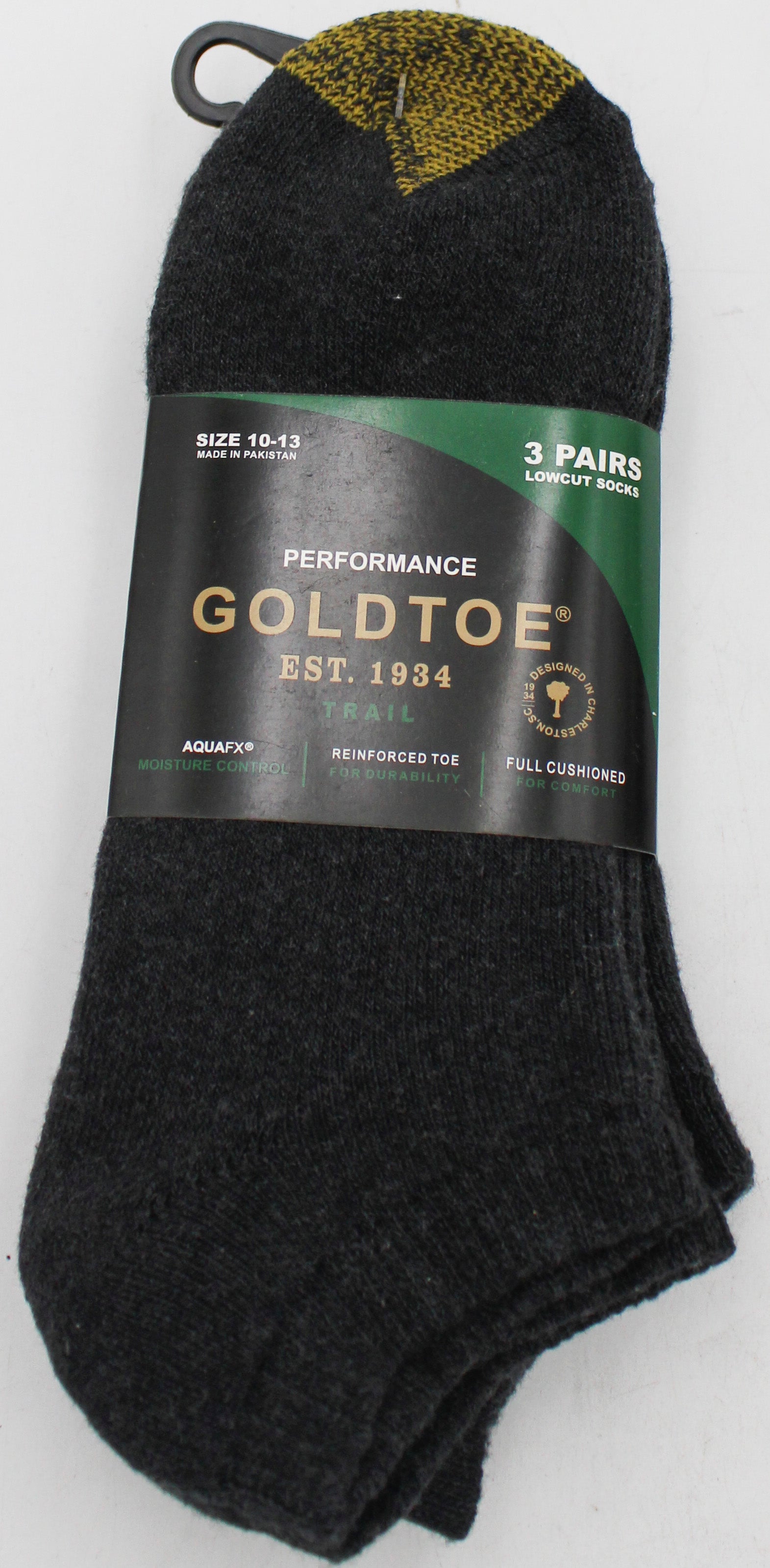 GOLDTOE 3PK MENS LOWCUT SOCKS CHARCOAL SZ 10-13 NI
