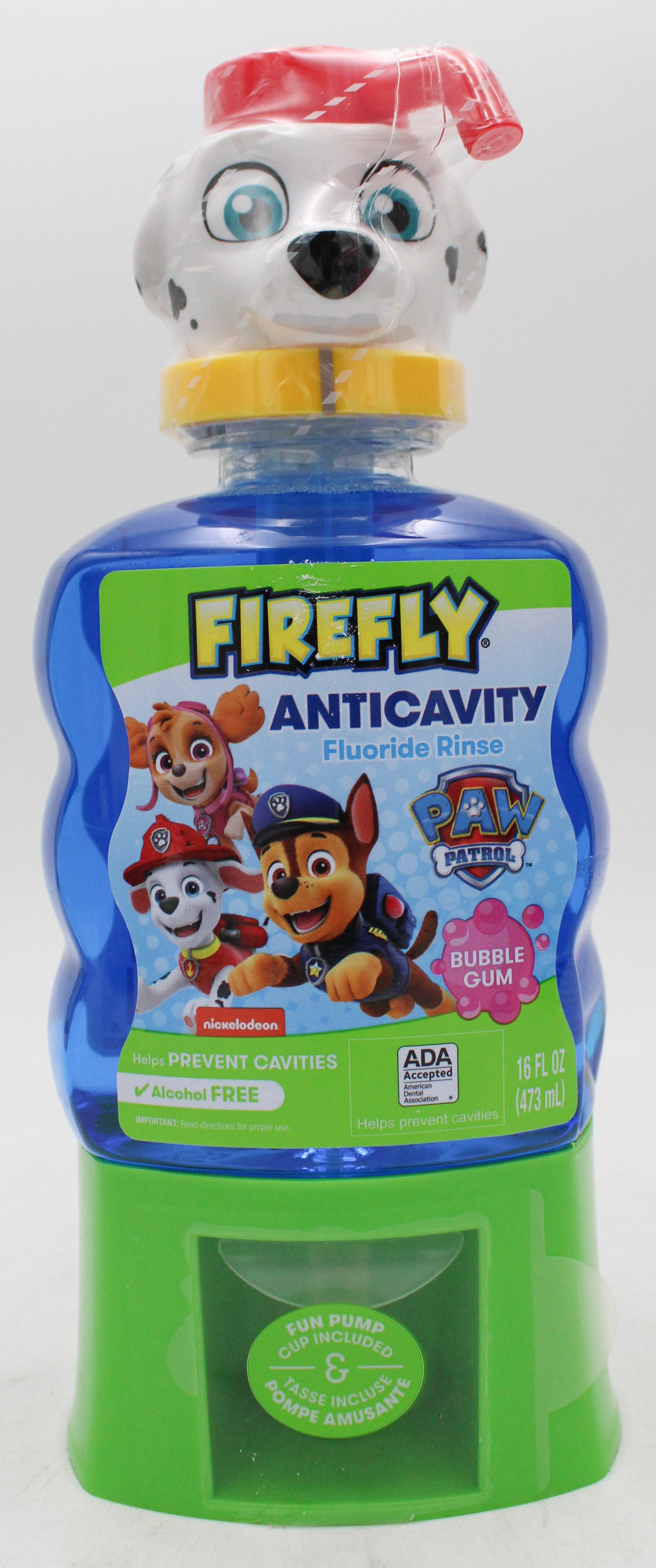 FIREFLY KIDS FLOURIDE MOUTHWASH w/PUMP PAW PATROL - BUBBLEGUM 16oz NI 8/31/2027