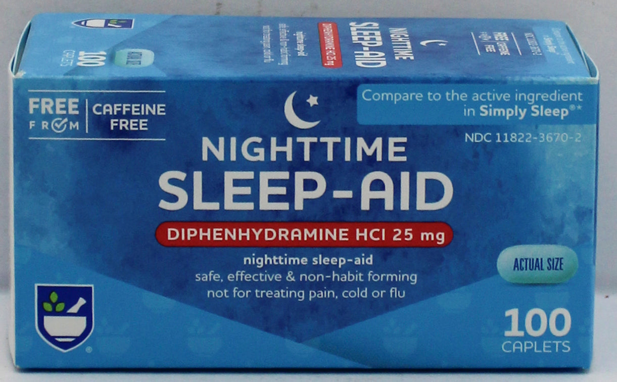 RITE AID NIGHTTIME SLEEP AID BLUE TABLETS 100ct EXP 11/15/2026