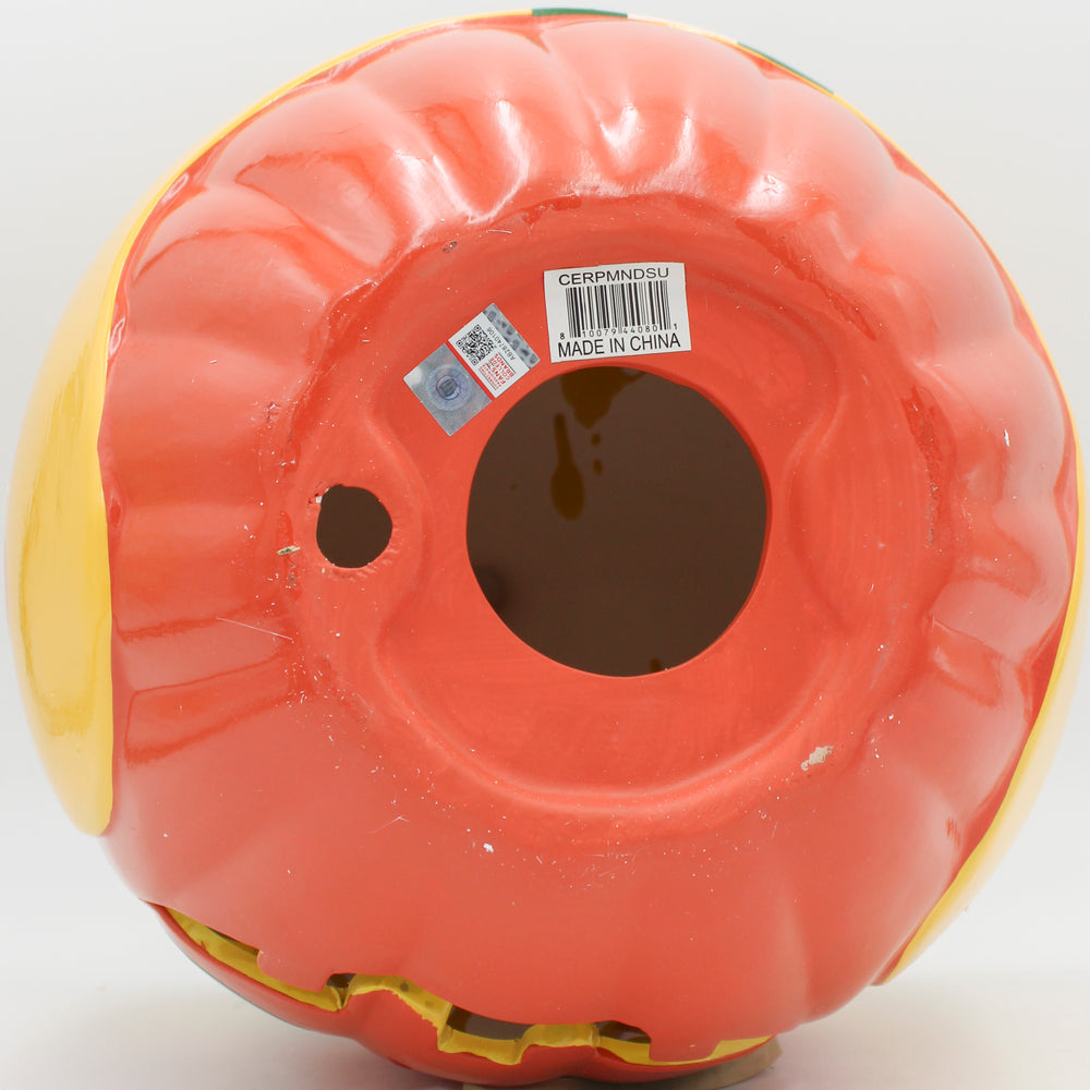 NORTH DAKOTA STATE BISON CERAMIC PUMPKIN HELMET 10"