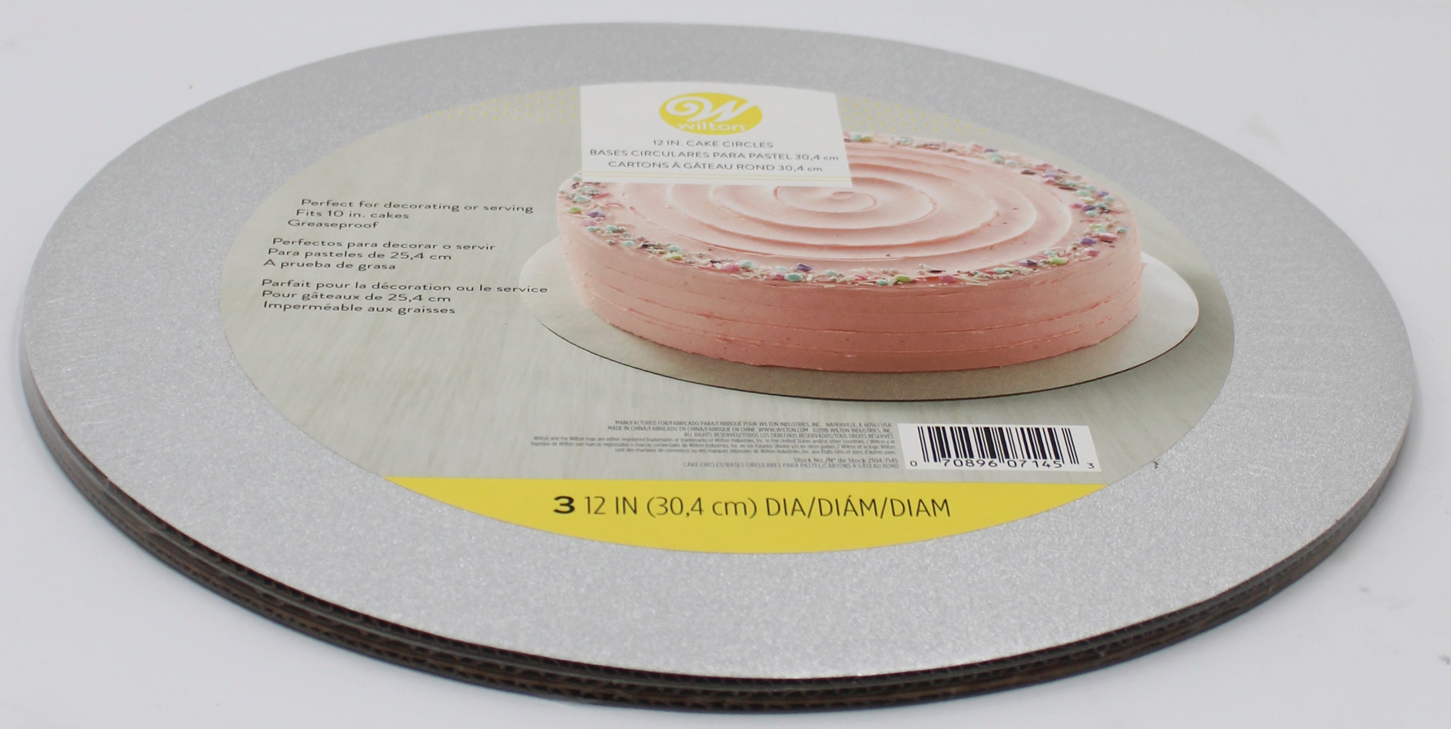 3CT WILTON CAKE BOARDS - SILVER GLITTER