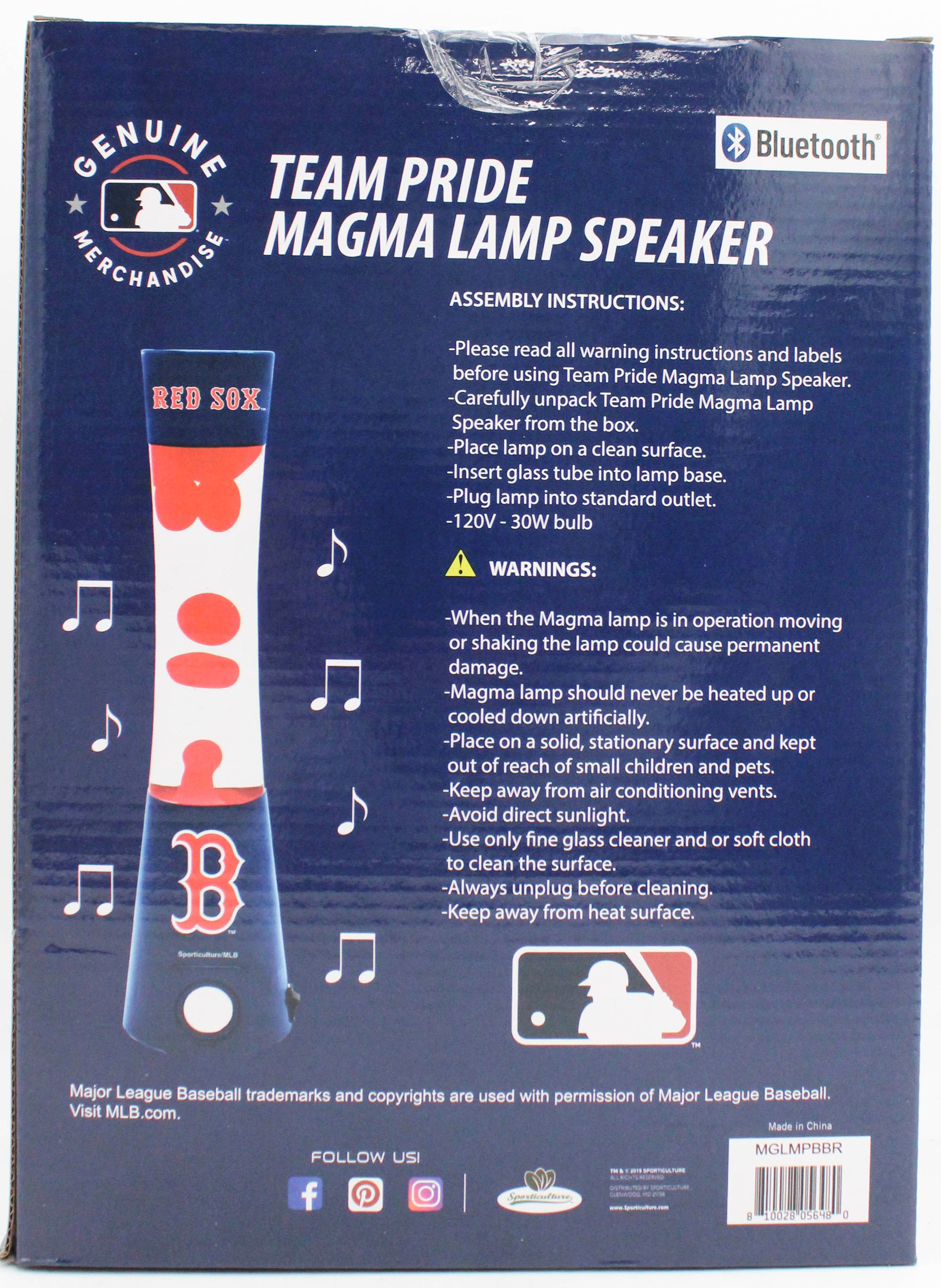 OFFICIALLY LICENSED BOSTON RED SOX MAGMA LAMP SPEAKER 16.5"