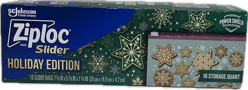 SP ZIPLOC BAG HOLIDAY STORAGE QUART 16CT SLIDER