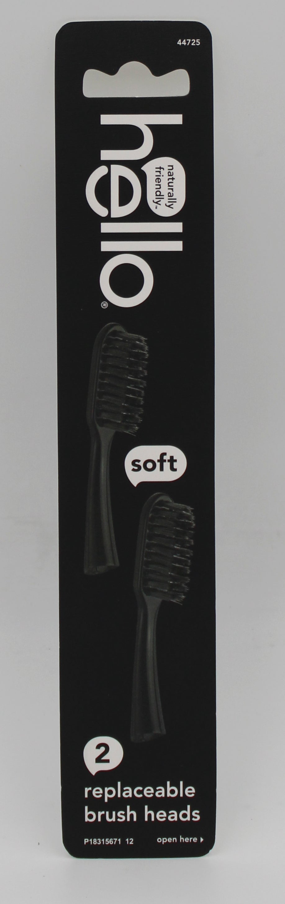 HELLO TOOTHBRUSH REFILLS BLACK CHARCOAL 2ct NI