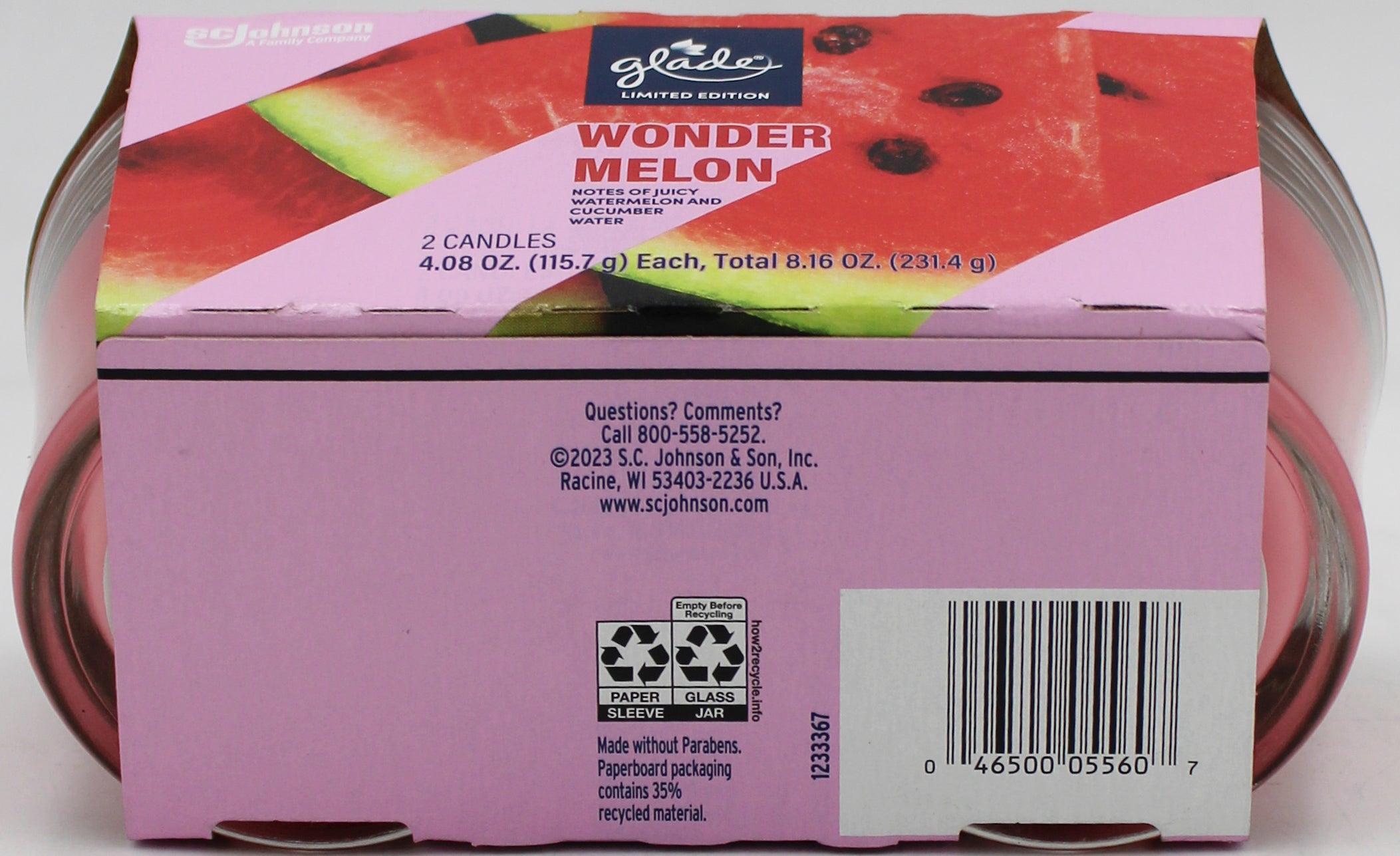 GLADE CANDLE WONDER MELON 2ct 4.08oz US