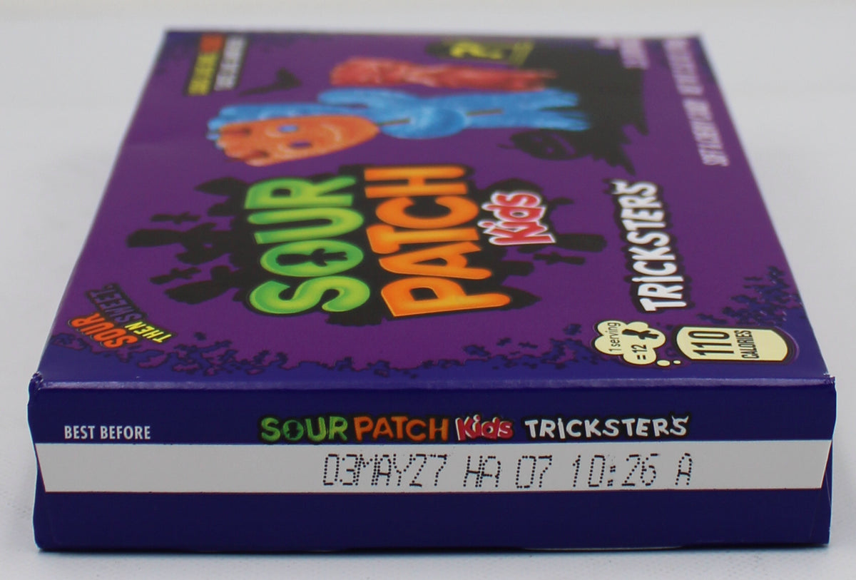 SOUR PATCH KIDS TRICKSTERS SOFT & CHEWY CANDY, 3.52 OZ THEATER BOX - BB 5/3/2027
