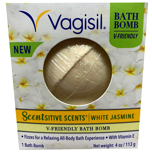 VAGISIL BATH BOMB 4oz-WHITE JASMINE