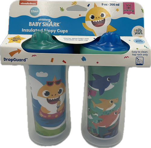 BABY SHARK SIPPY CUP 2ct 9oz NI.