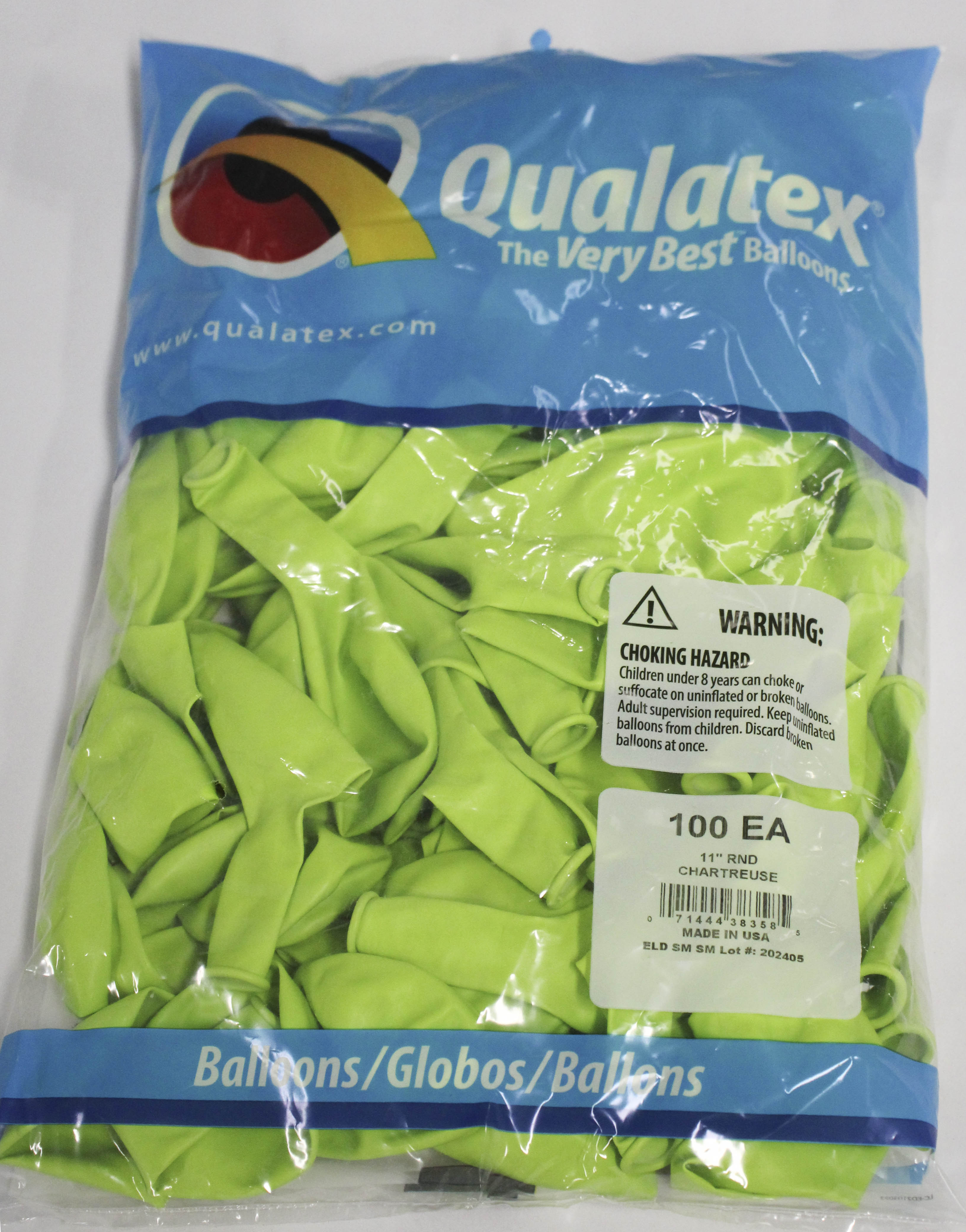11" ROUND QX LATEX BALLOON 100CT CHARTREUSE