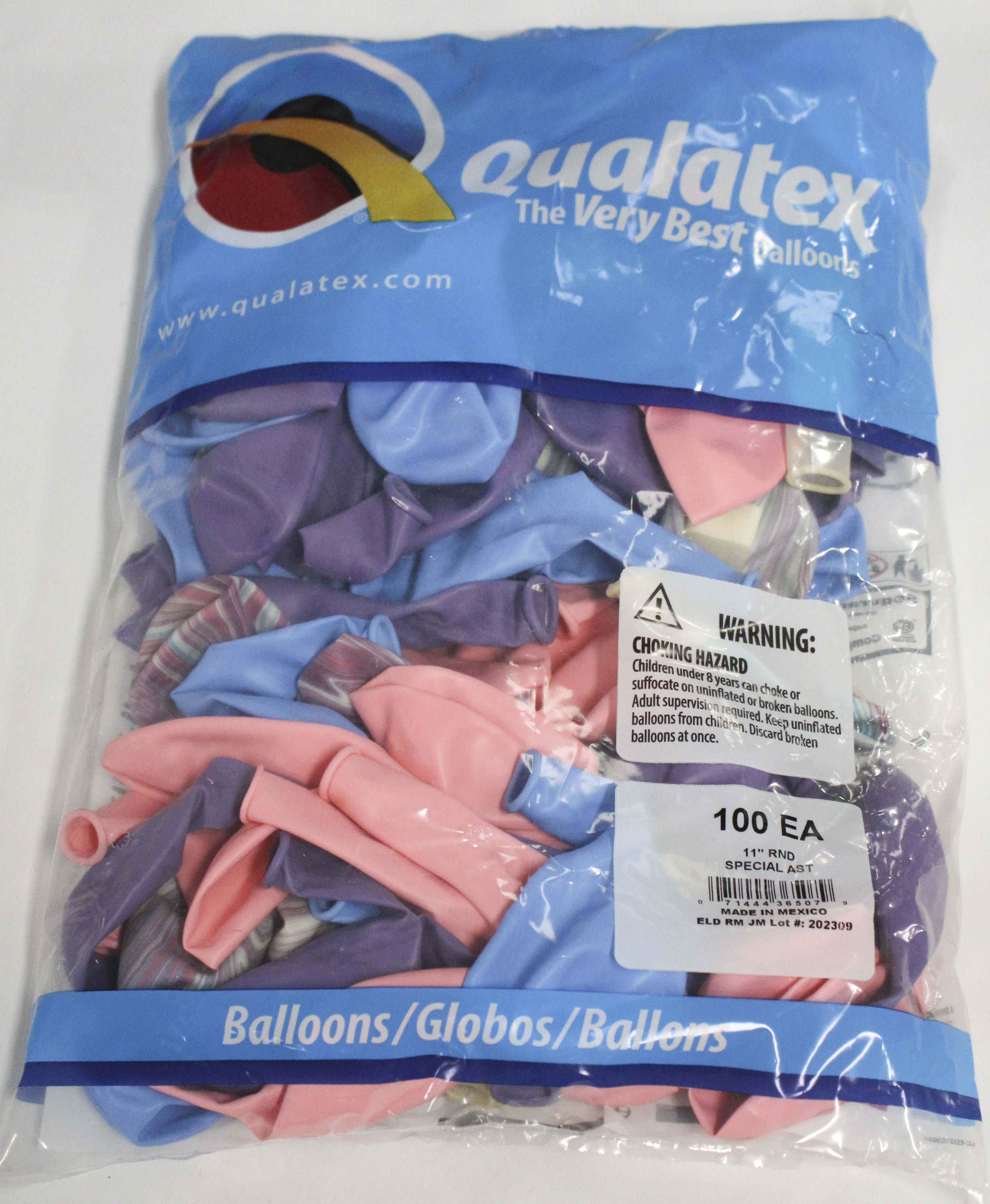 Qualatex 11" Round Latex Balloons Assorted 100ct