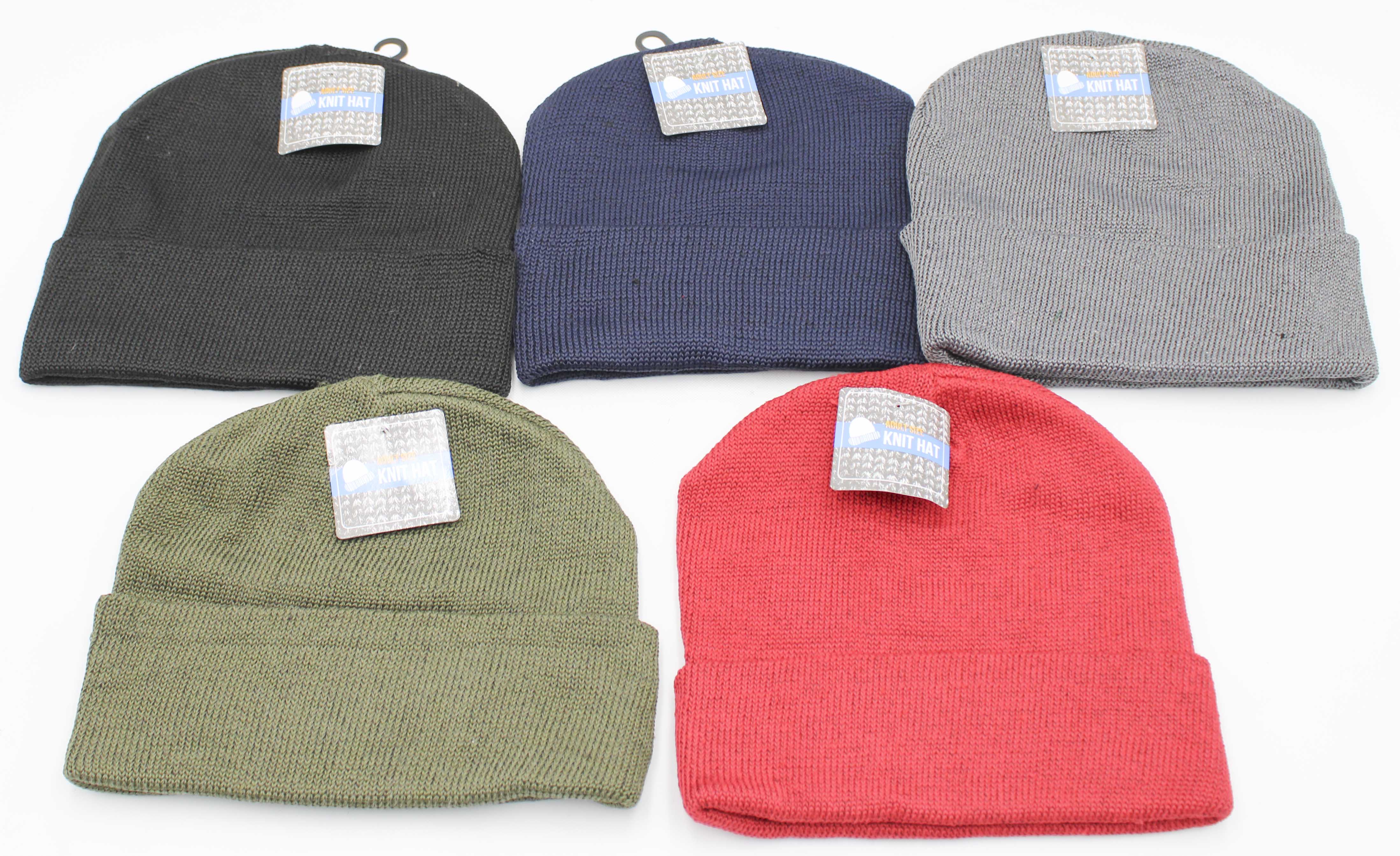 BEANIE KNIT HAT- ASST COLORS ADULT