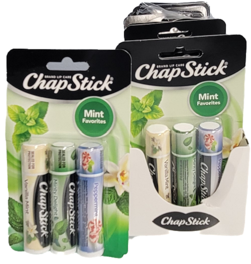 CHAPSTICK MINT FAVORITES 3-CT 0.15 oz EXP 2/28/25 NI