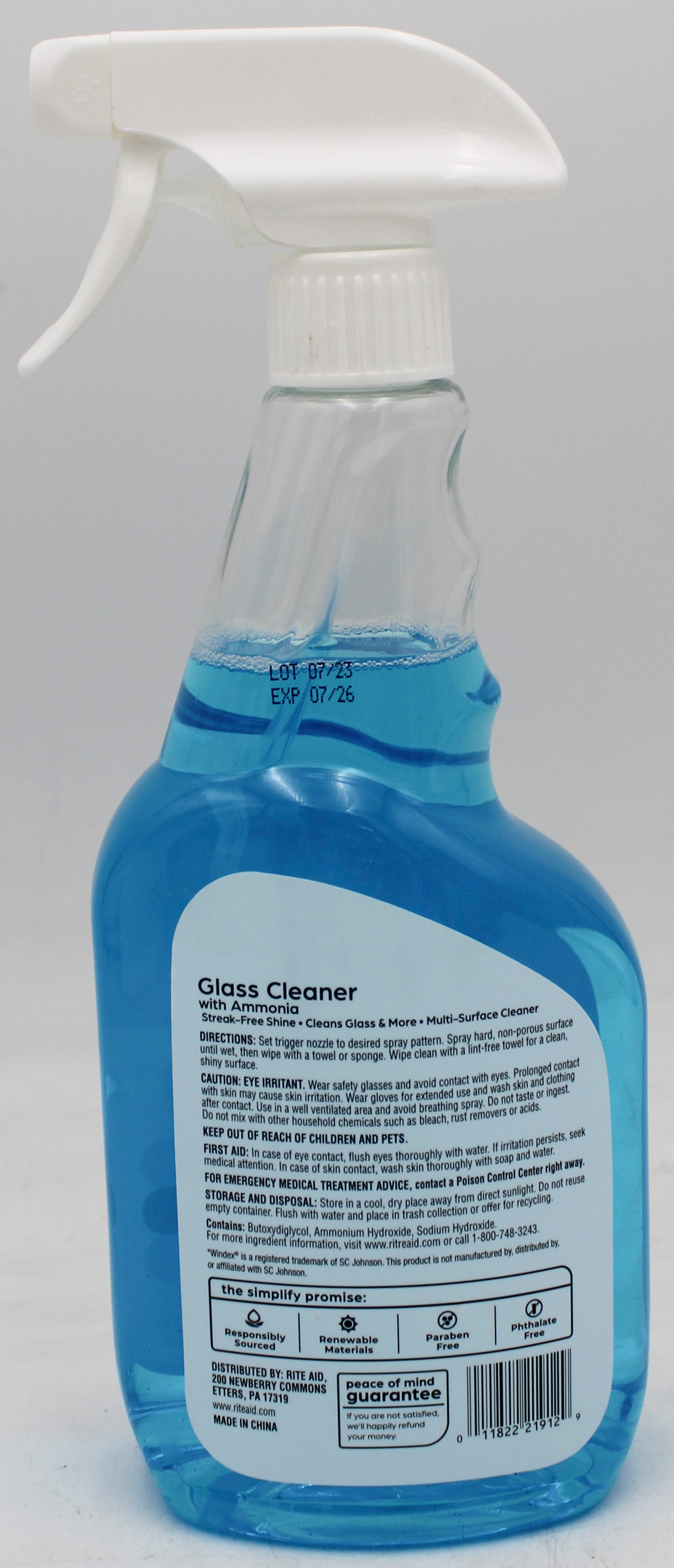 RITE AID SIMPLIFY 23oz Glass Cleaner