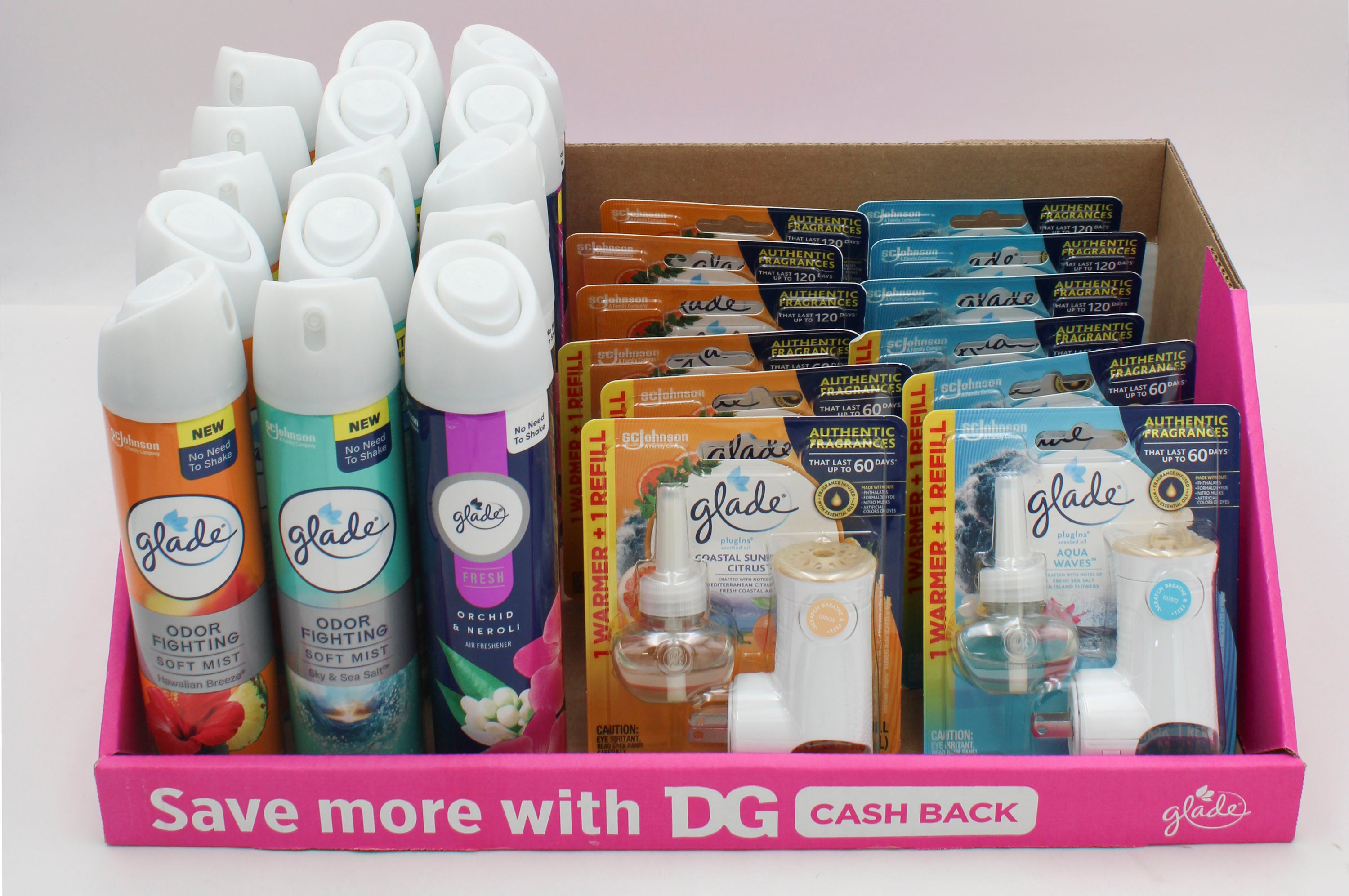 GLADE AEROSOL SPRAY/PLUGINS SCENTED OIL MIXED PDQ