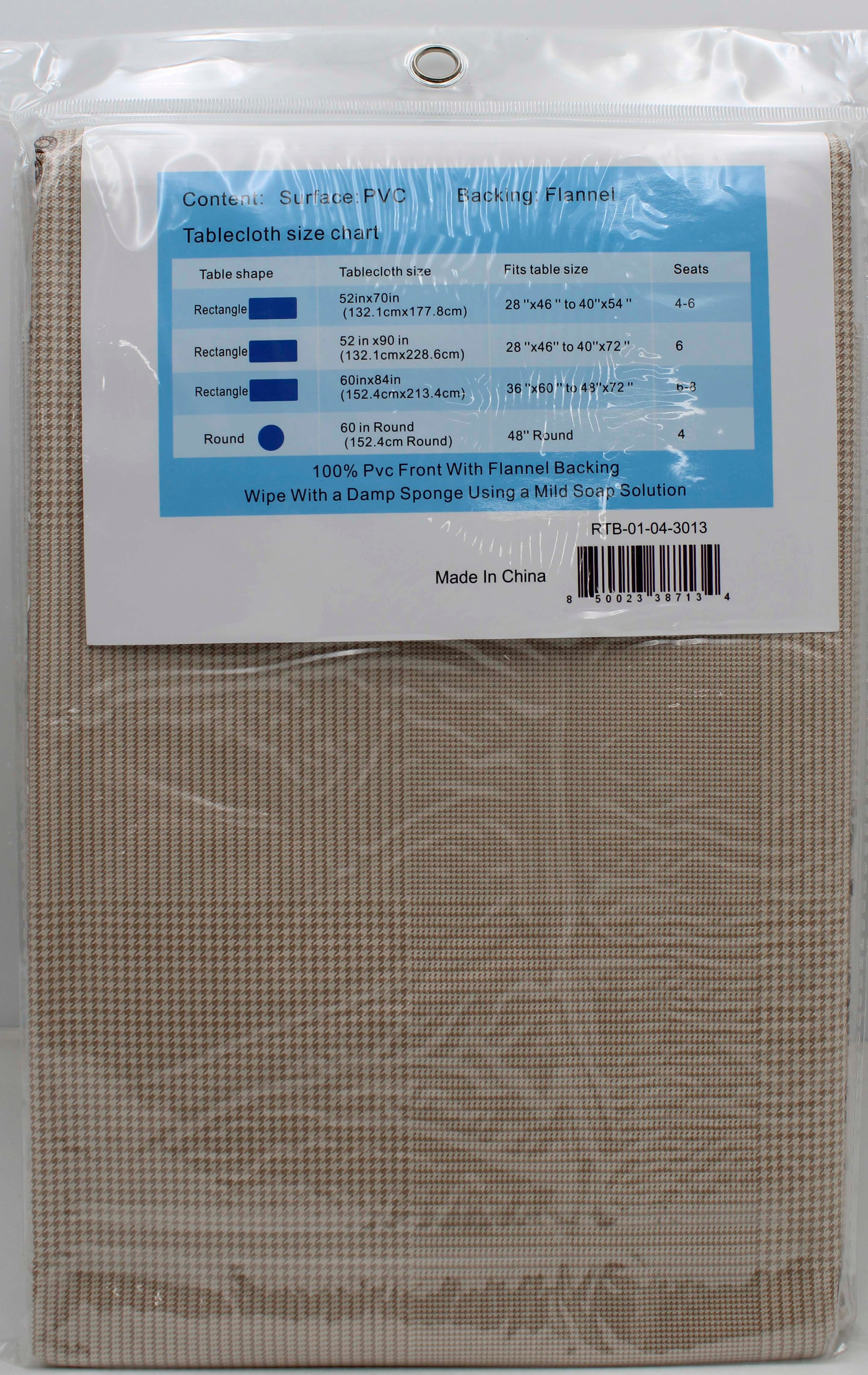 60x84" PRINTED VINYL TABLECLOTH