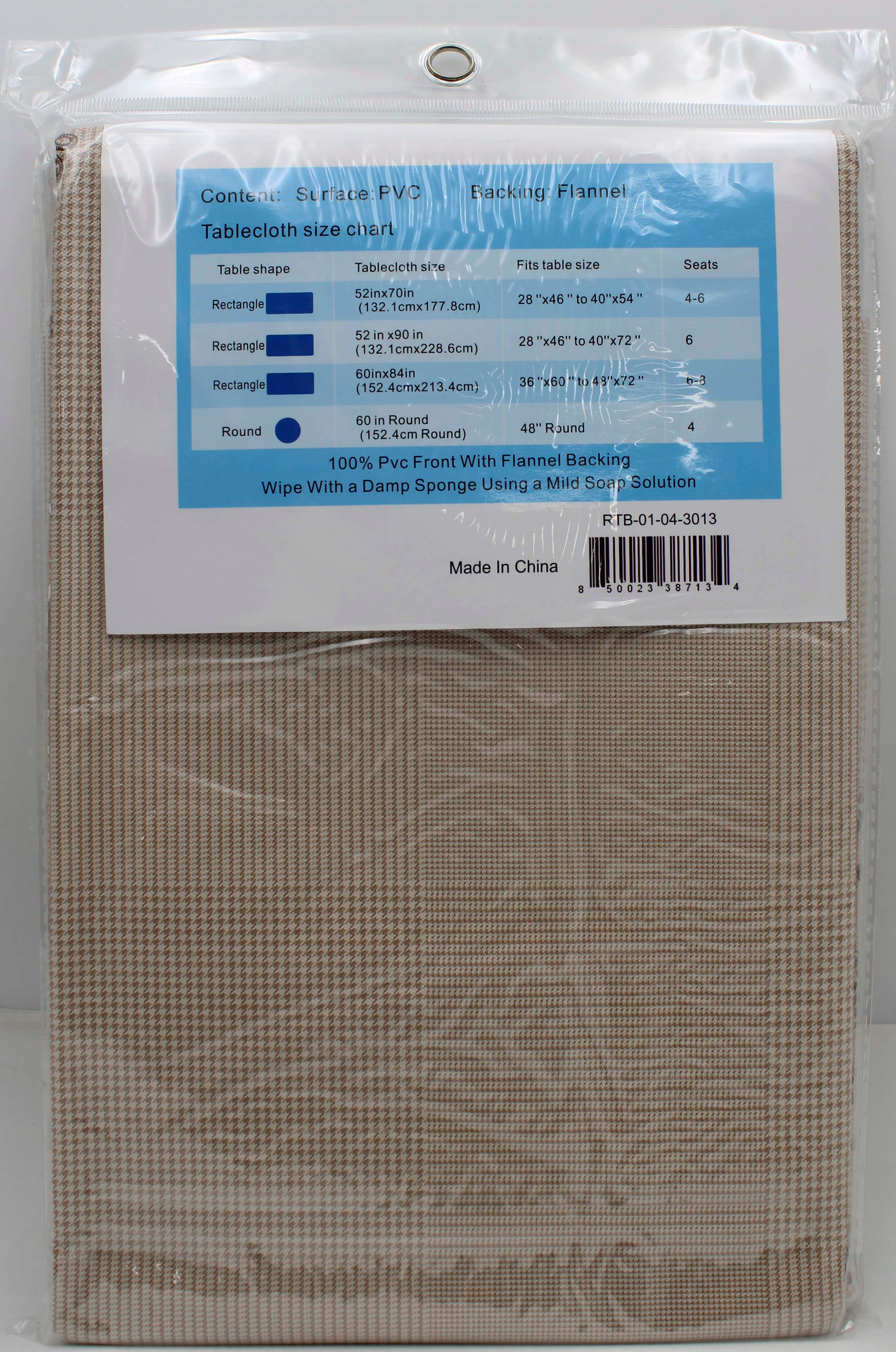 60x84" PRINTED VINYL TABLECLOTH