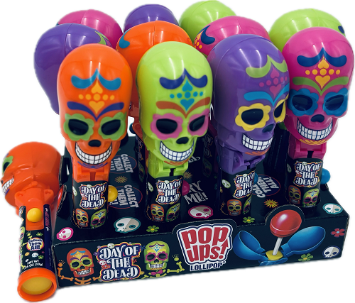 LOLLIPOPS DAY OF THE DEAD POP UPS  0.35oz ASSORTED EXP 3/12/26