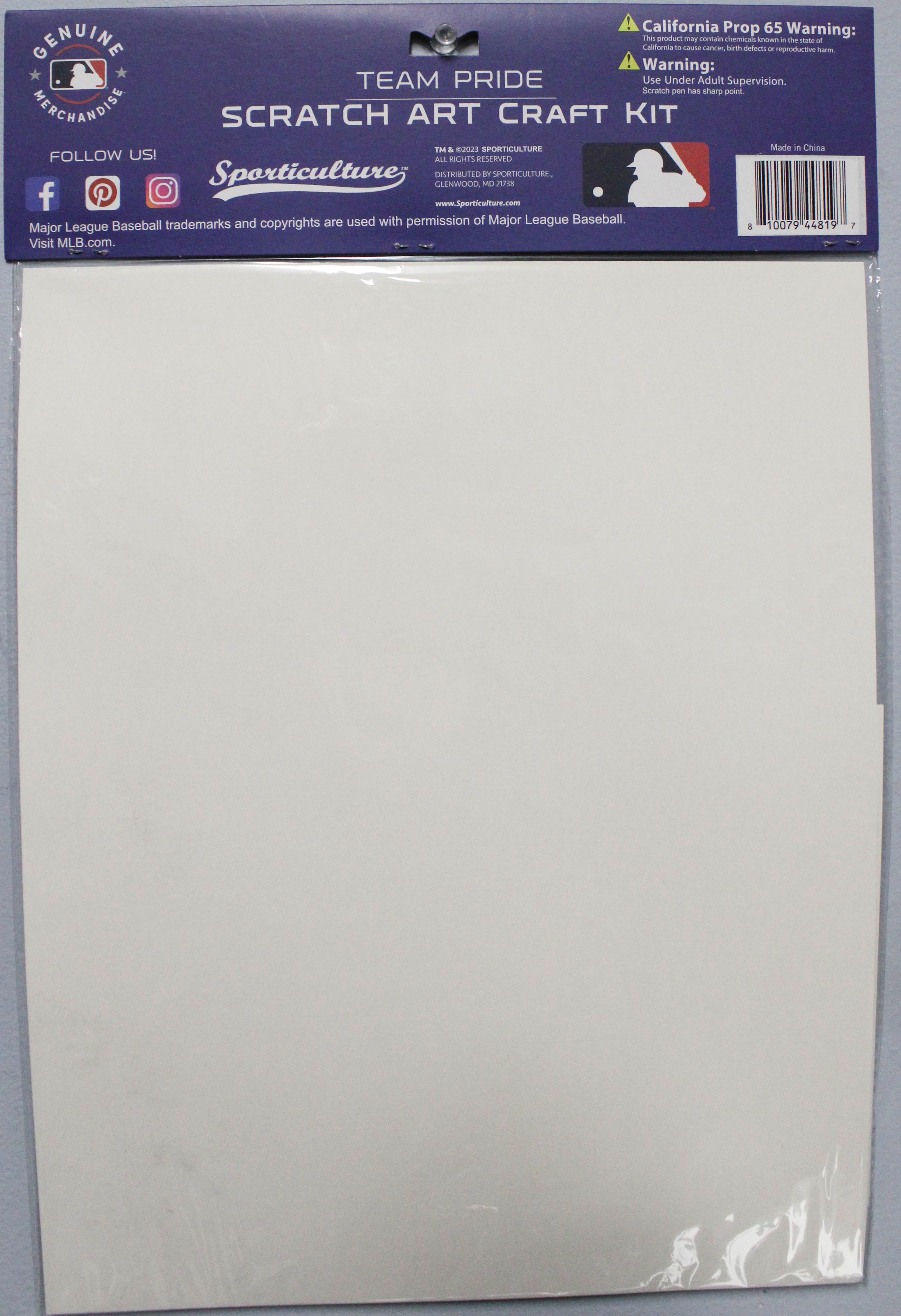 MLB LOS ANGELES DODGERS SCRATCH ART CRAFT KIT