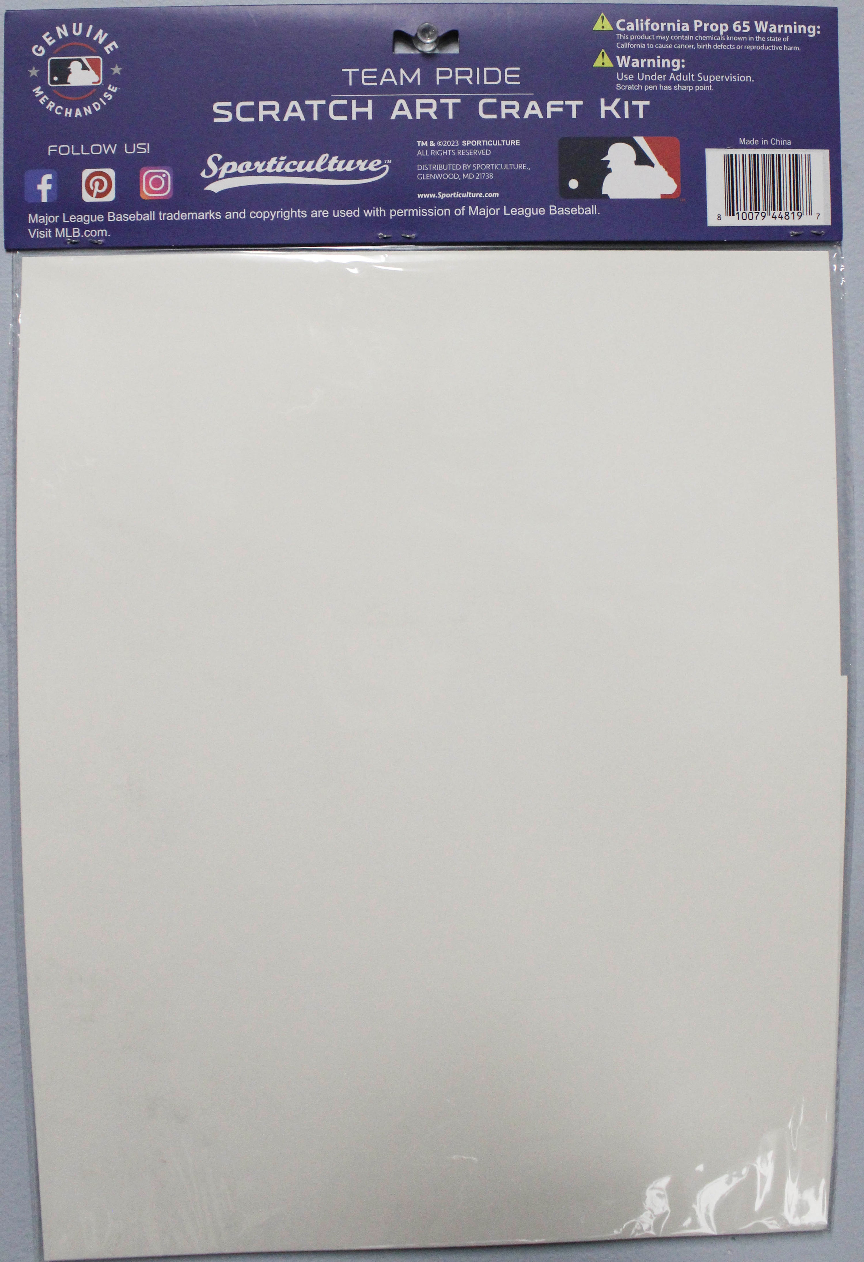 LOS ANGELES DODGERS SCRATCH ART CRAFT KIT