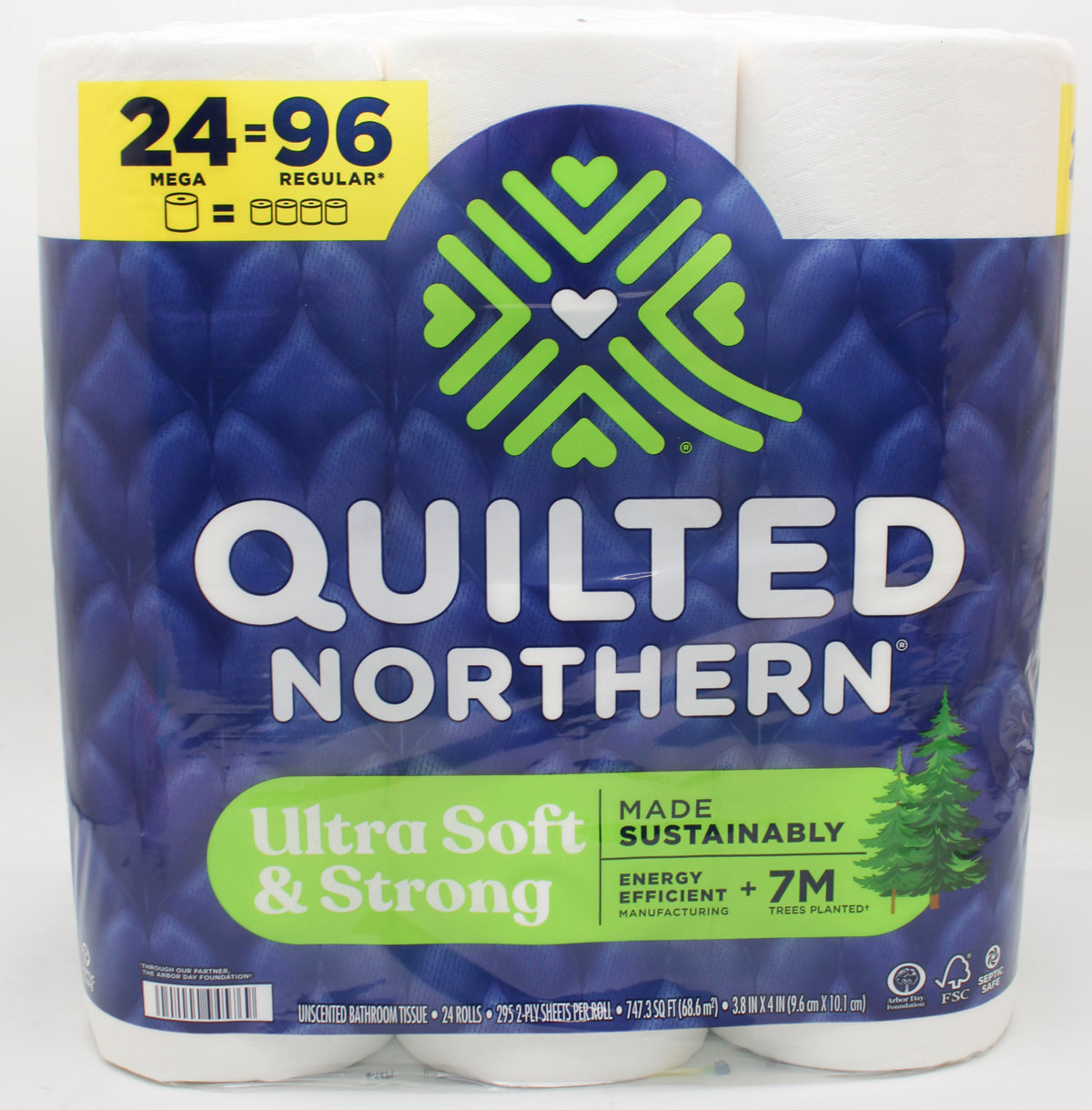 24 MEGA ROLL ULTRA SOFT AND STRONG QUILTED NORTHERN TOILET PAPER