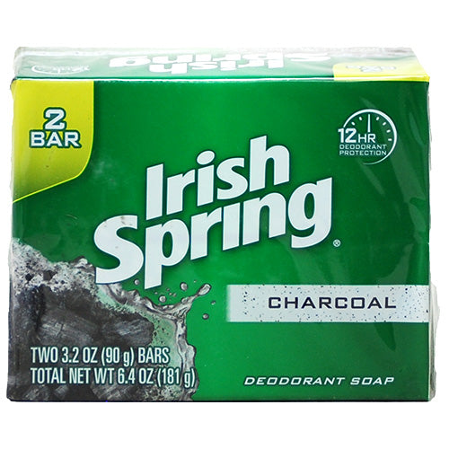 IRISH SPRING BAR SOAP 3.2oz/2PK-CHARCOAL/NI