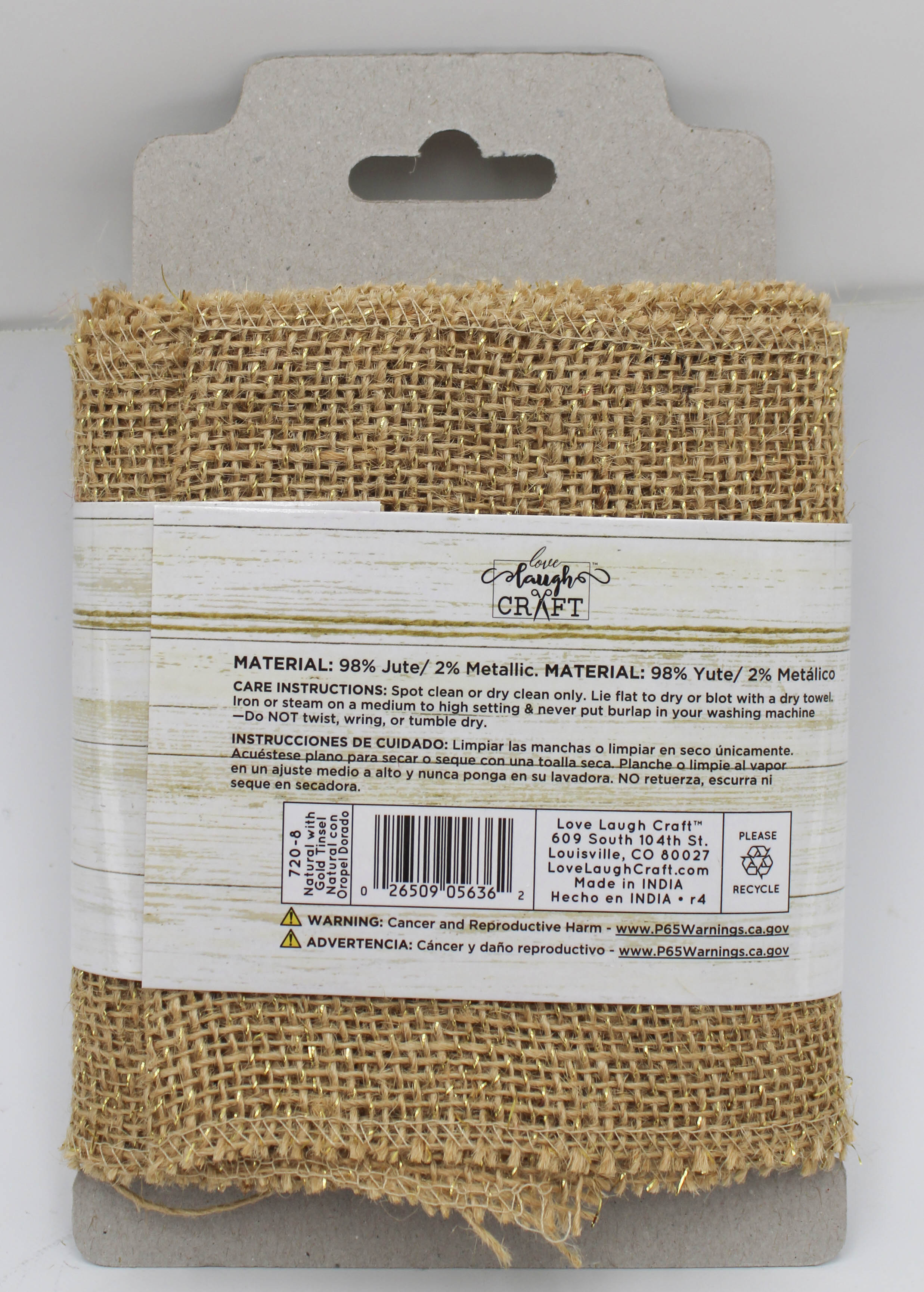 Natural Burlap Ribbon 5in x 3yd Finished Edges Bulk