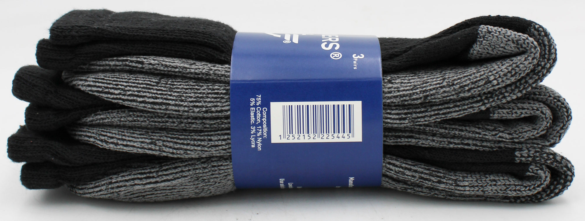 DOCKERS 3PK CREW SOCK - BLACK SOLE NI