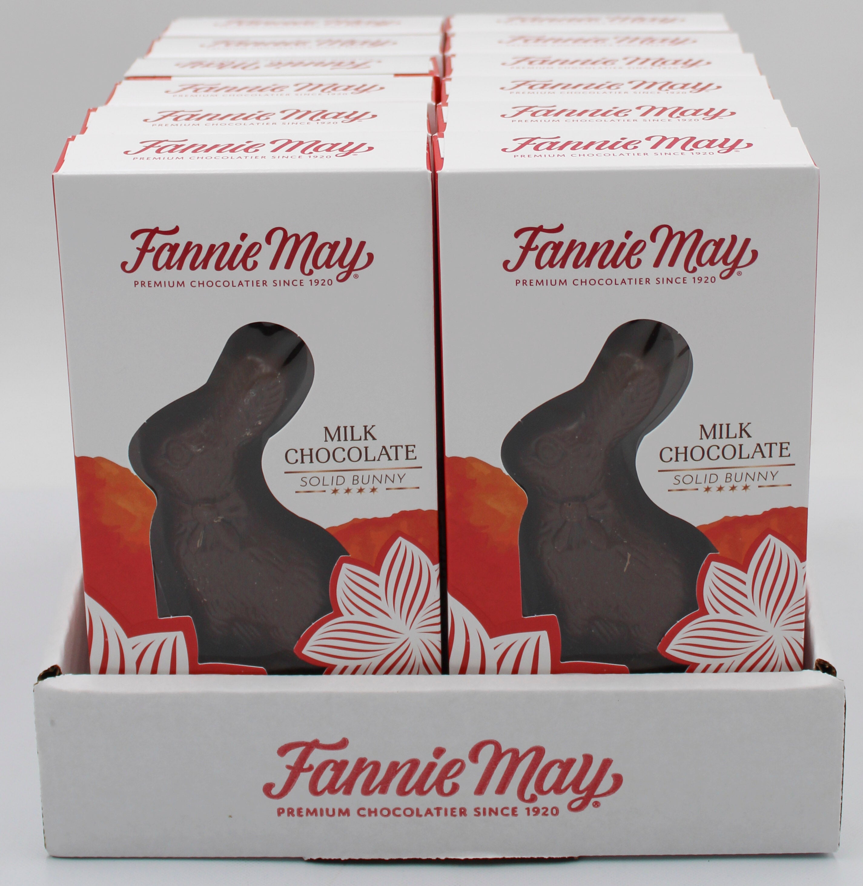 FANNIE MAY SOLID MILK CHOCOLATE BUNNY 3 Oz BB 12/15/26