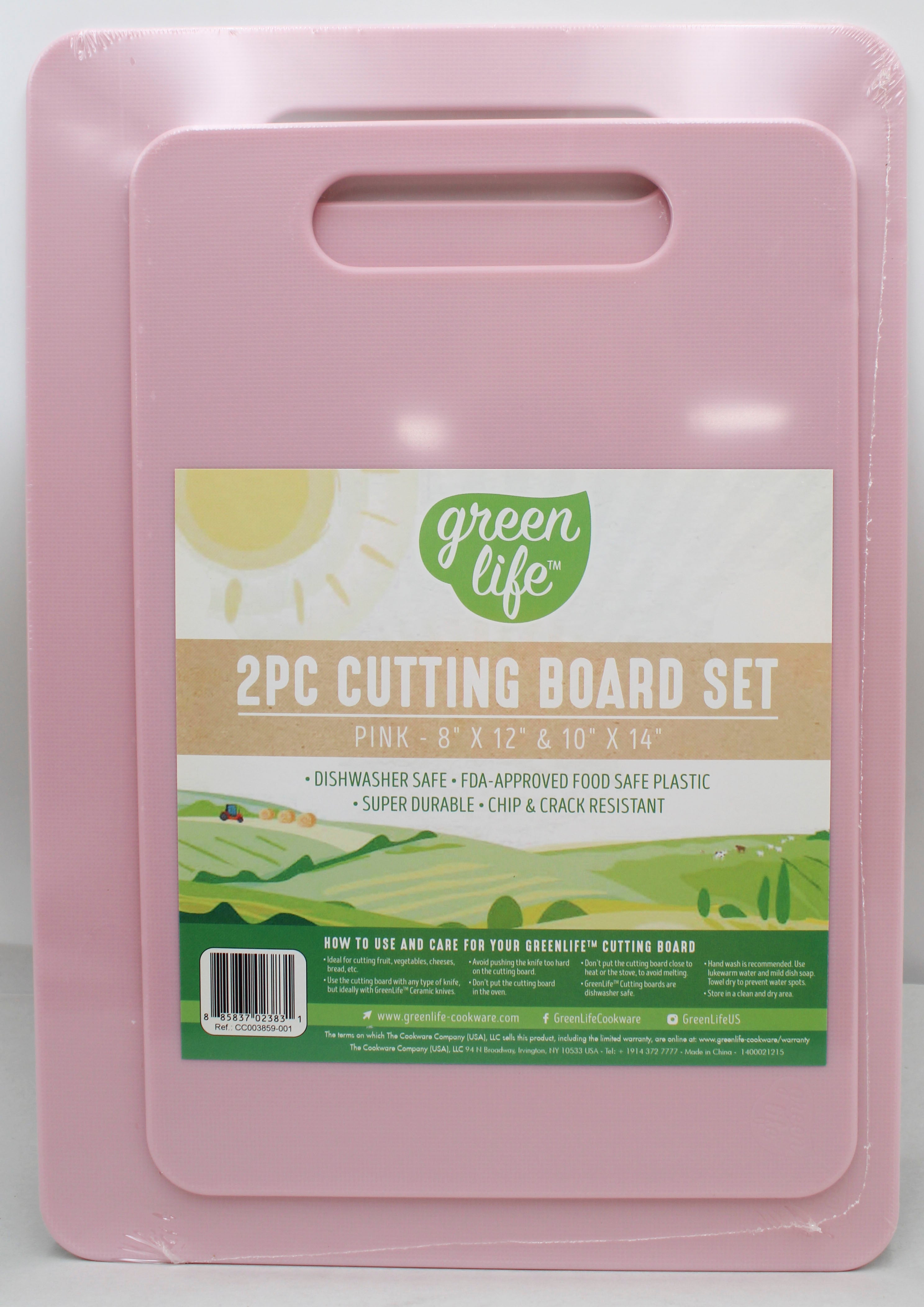 GREENLIFE CUTTING BOARD SET - 8x12'' & 10x14'' - PINK NI