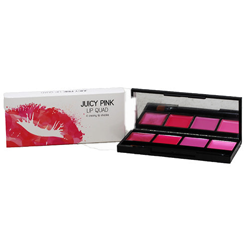 COASTAL SCENTS JUICY PINK LIP QUAD-4 CREAMY LIP SHADES