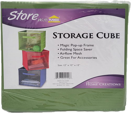 HOME CREATIONS STORAGE CUBE 12x12x12x LIME