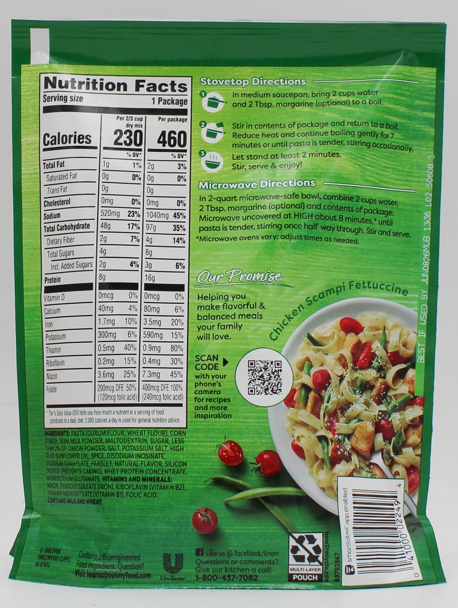 KNORR SIDES CREAMY BUTTER FETTUCCINE 4.5oz EXP 6/8/26