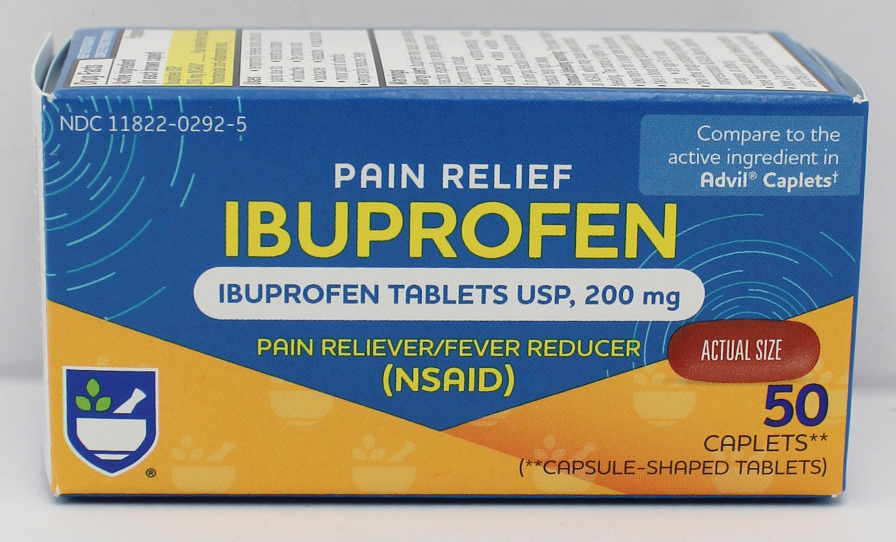 RITE AID PAIN RELIEF IBUPROFEN CAPLETS 50ct EXP 2/15/2028