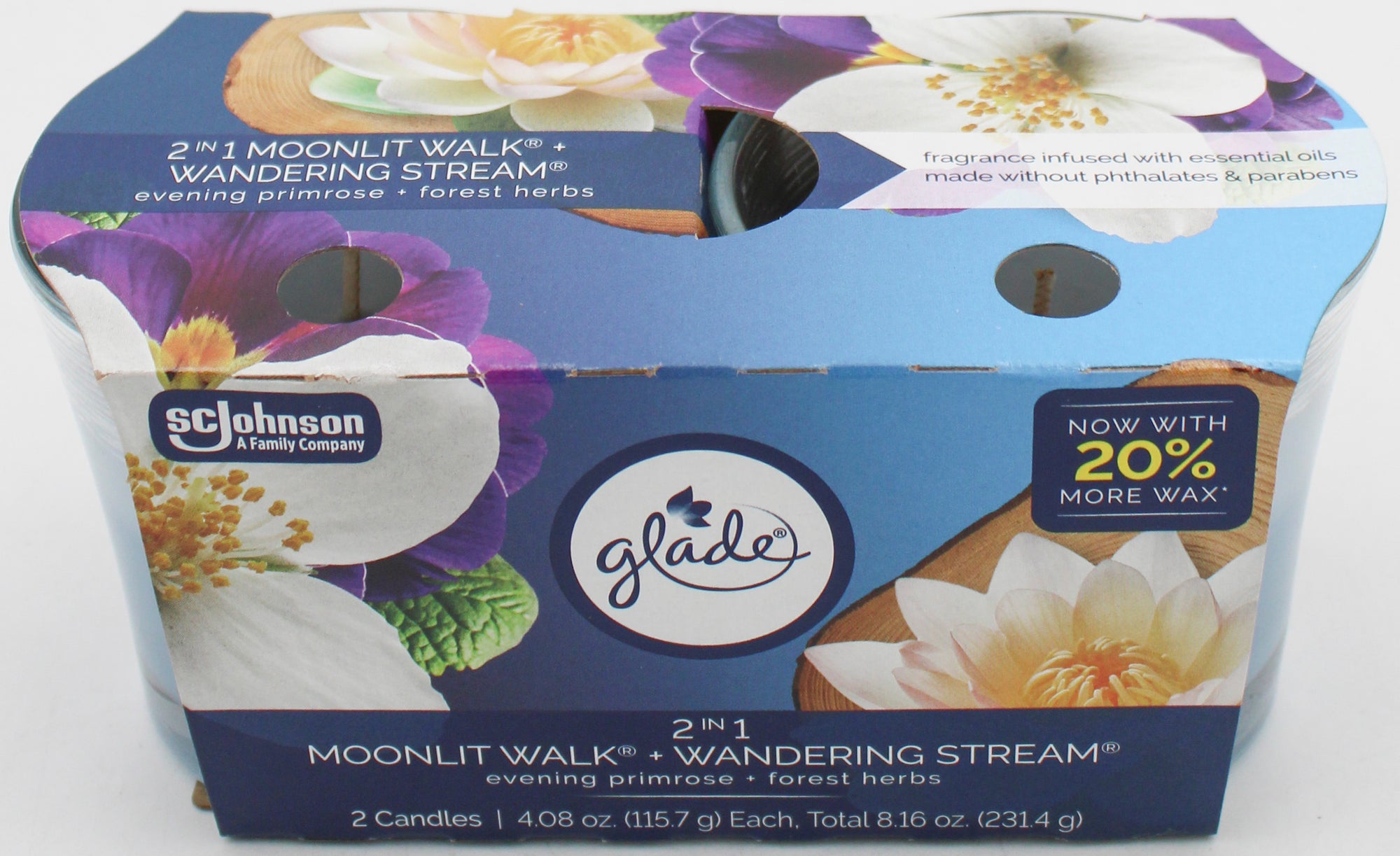 SP GLADE CANDLES 2PK 4.08oz MOONLIT WALK+WANDERING STREAM