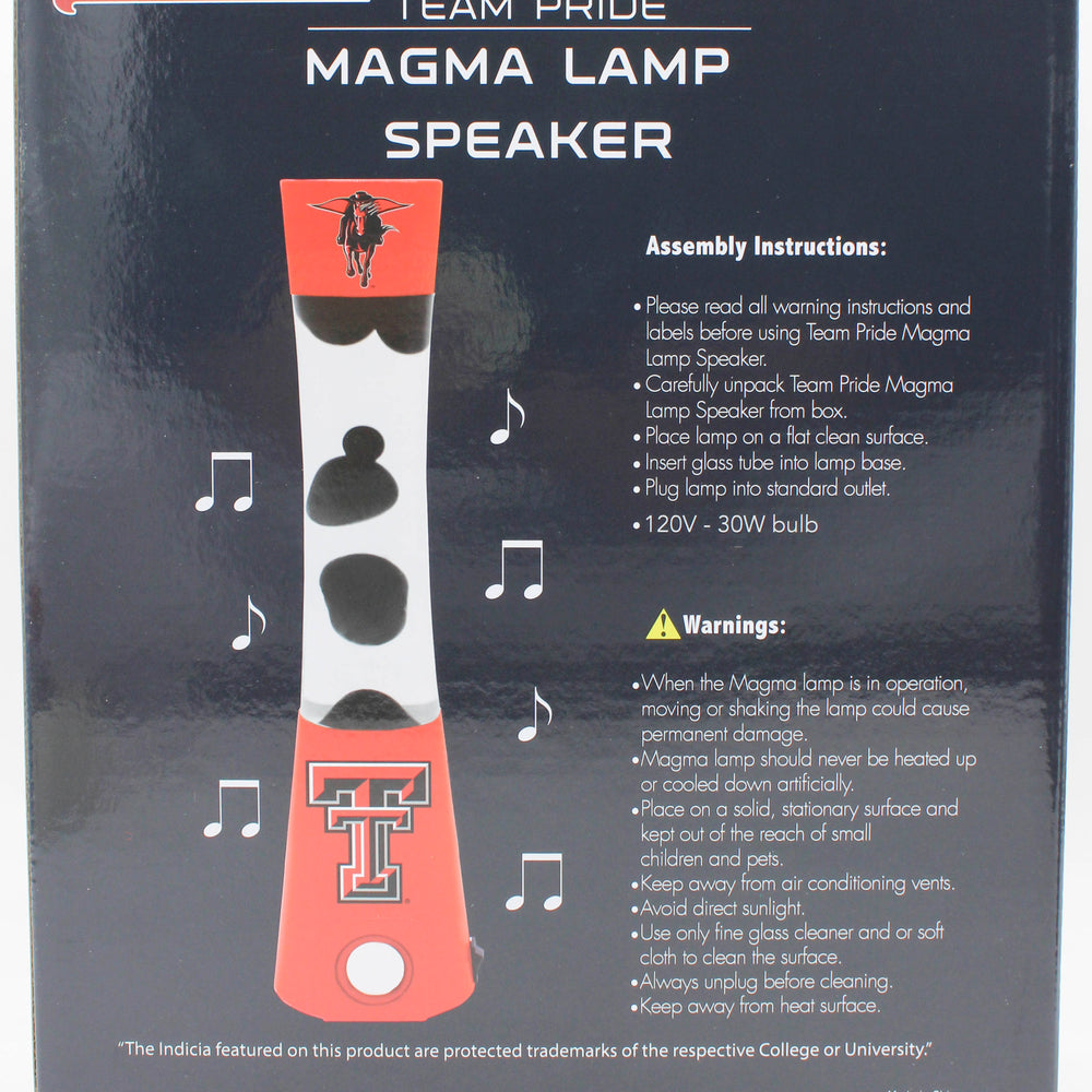 NCAA TEXAS TECH RED RAIDERS LAVA LAMP SPEAKER 16.5"