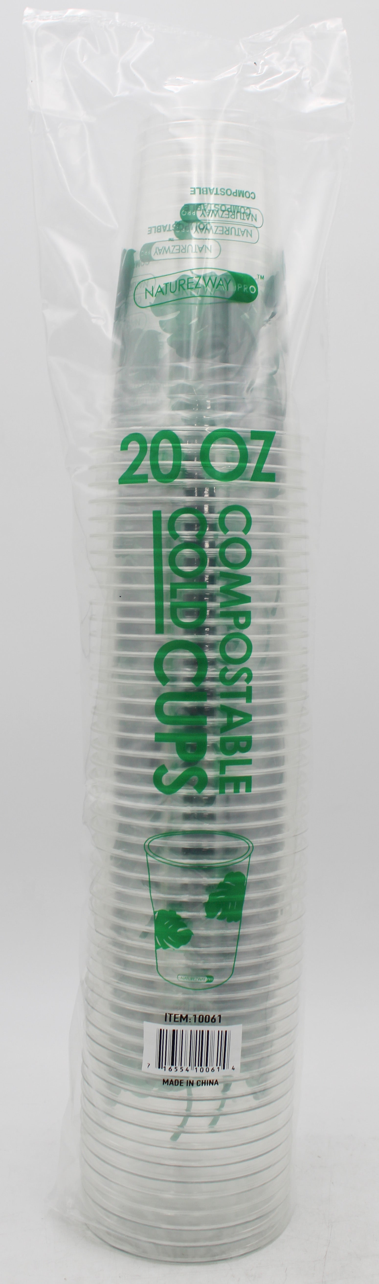50CT 20OZ PLASTIC CUPS - COMPOSTABLE & NO UPC